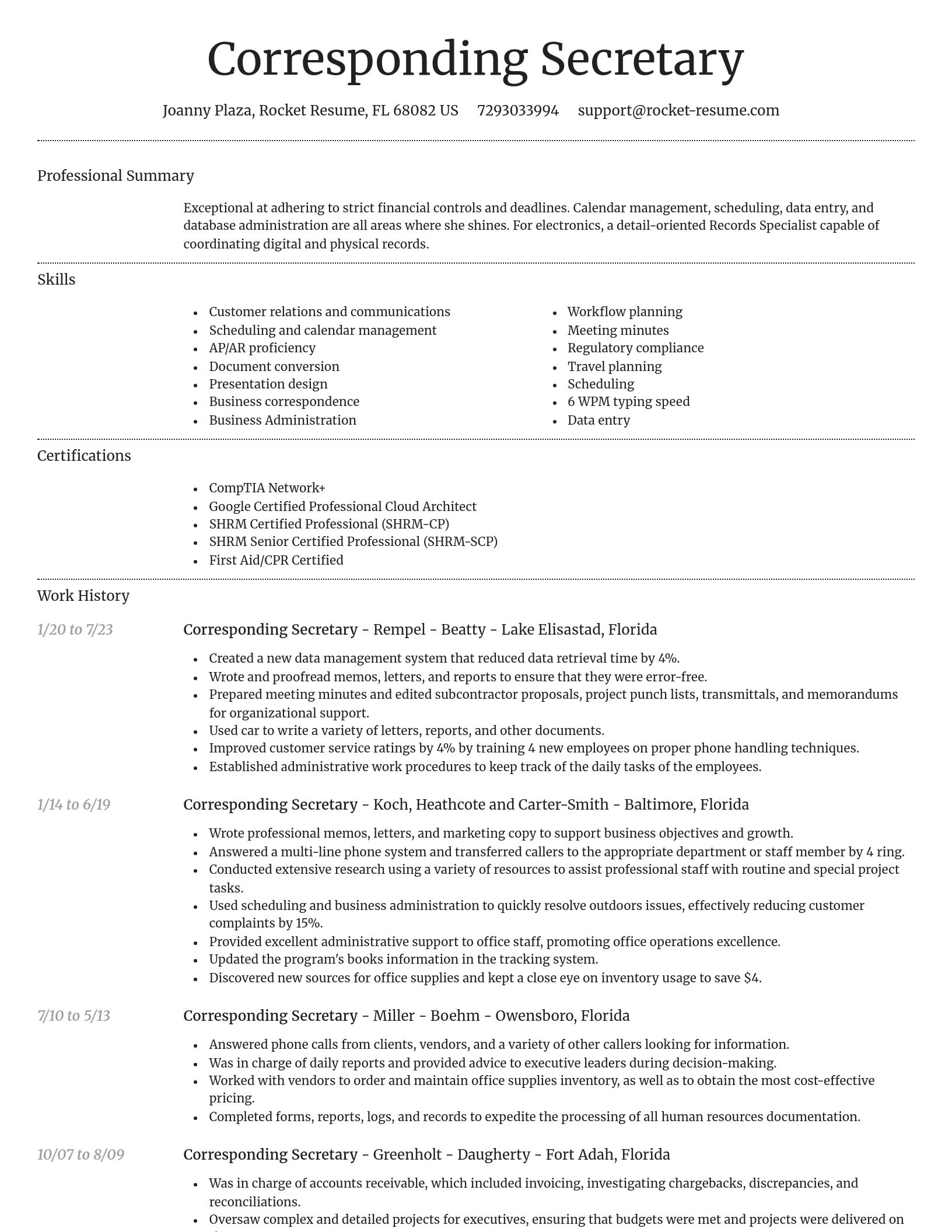 Dignified resume template