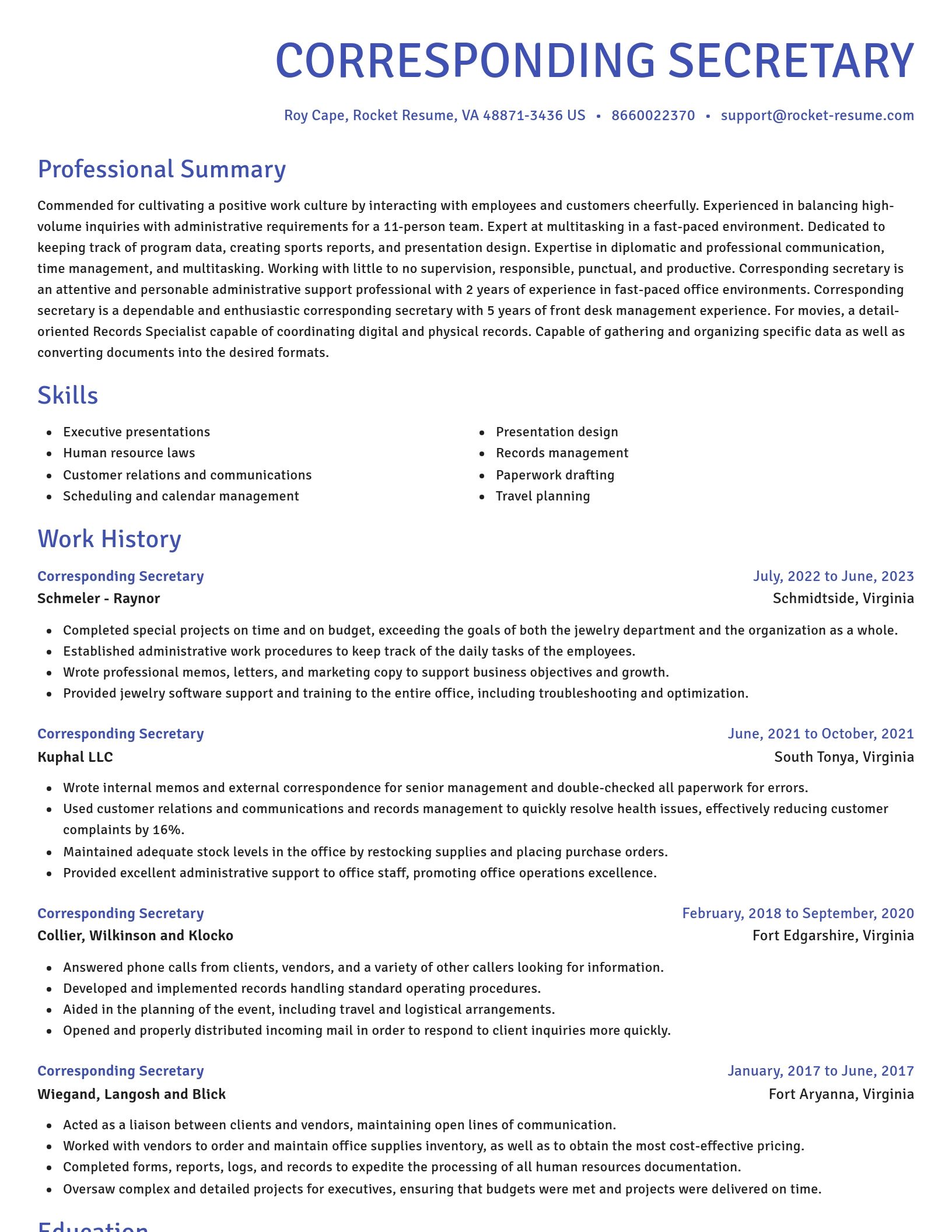 Novel resume template