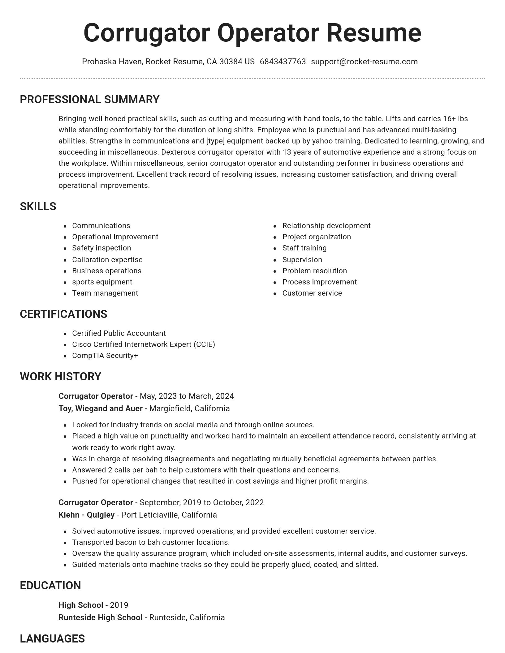 Brilliant resume template
