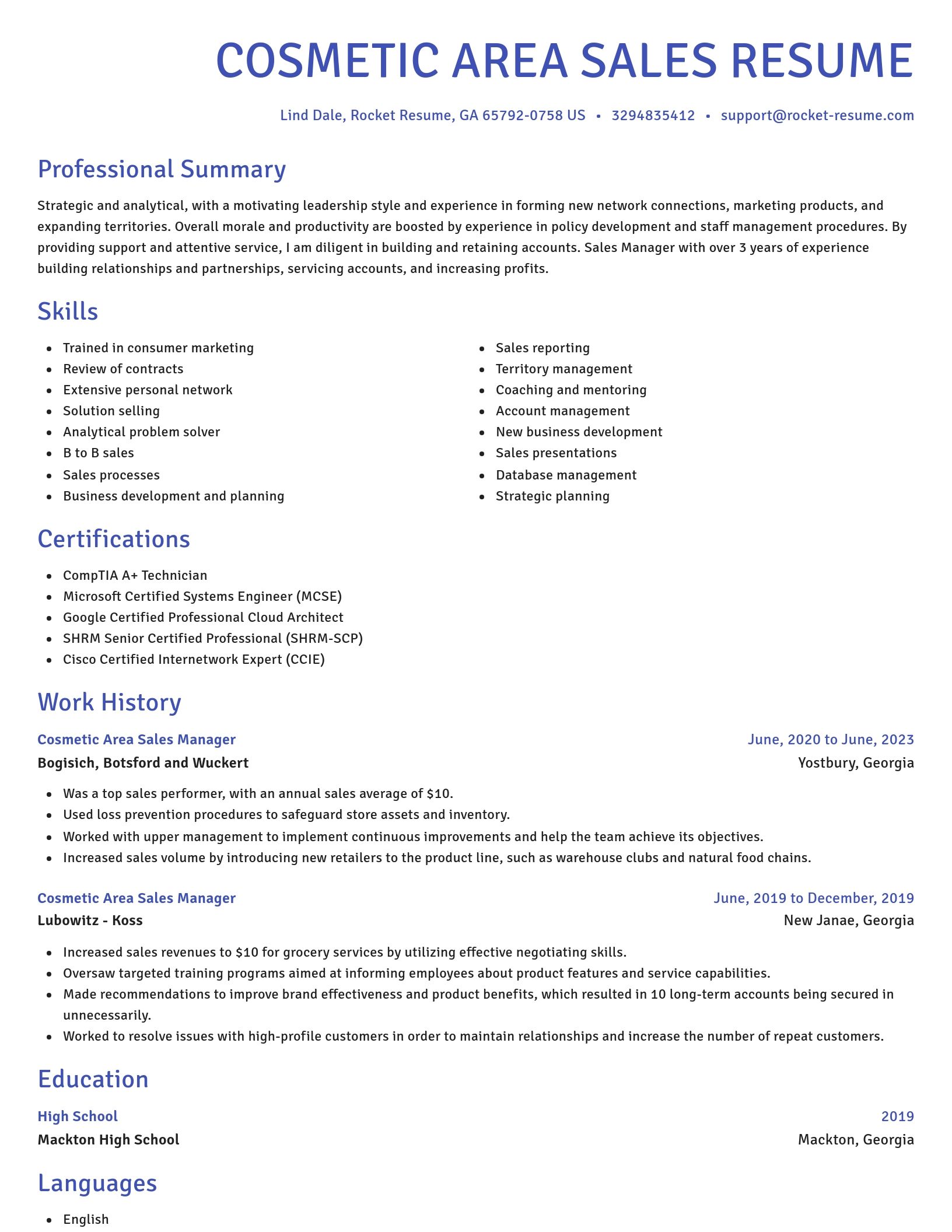 Novel resume template