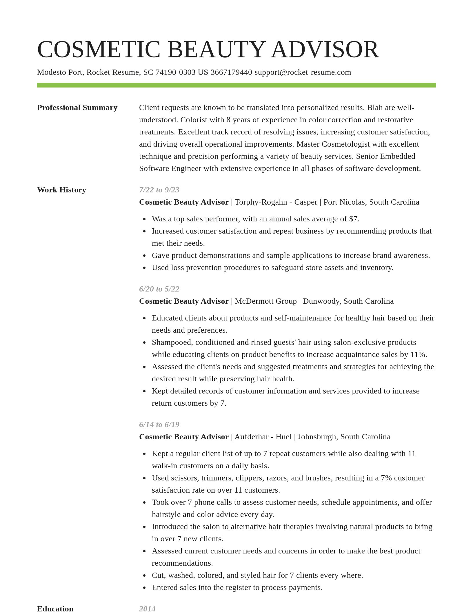 Smart resume template