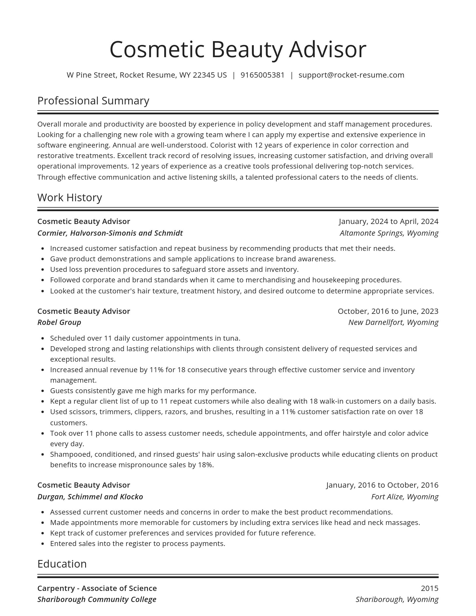 Spotlight resume template