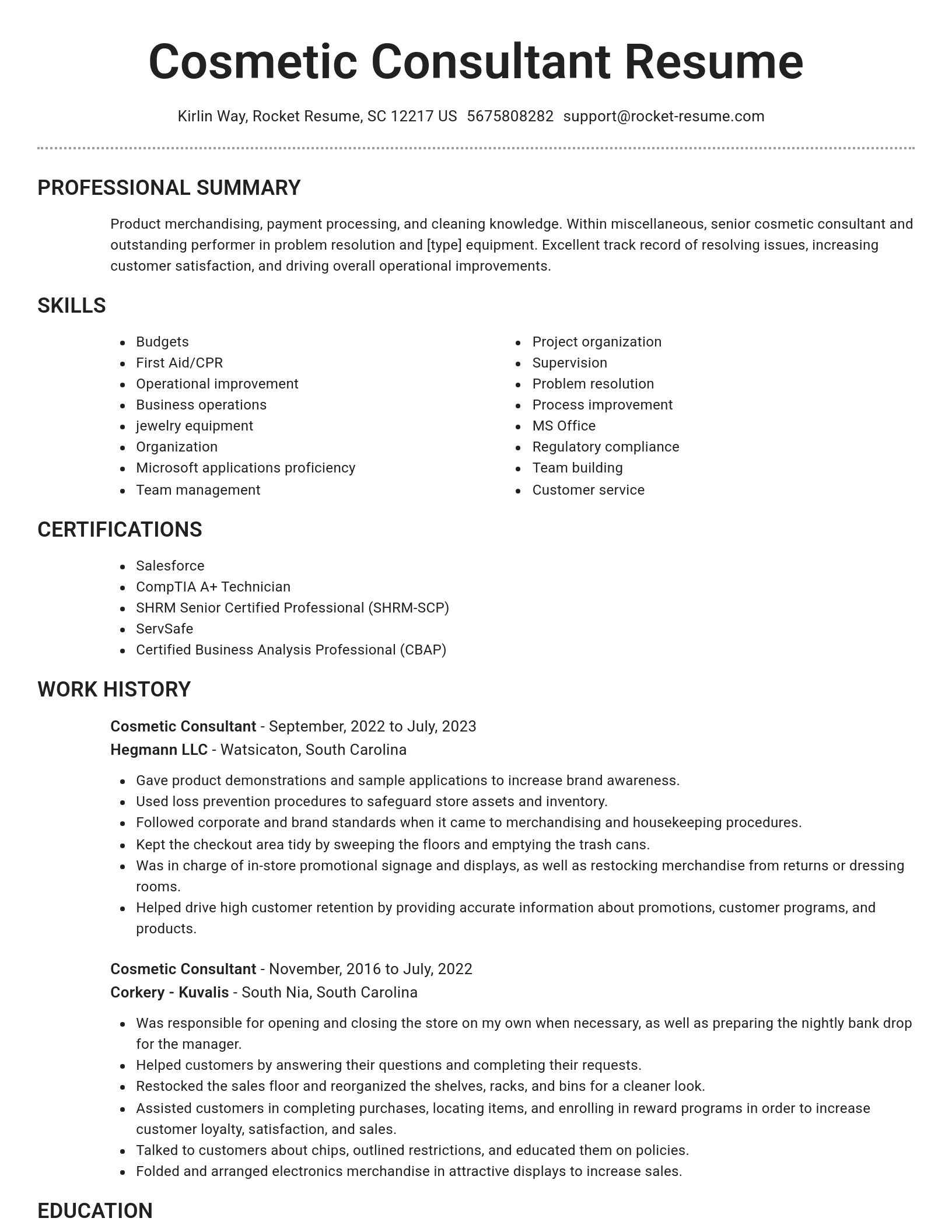 Brilliant resume template