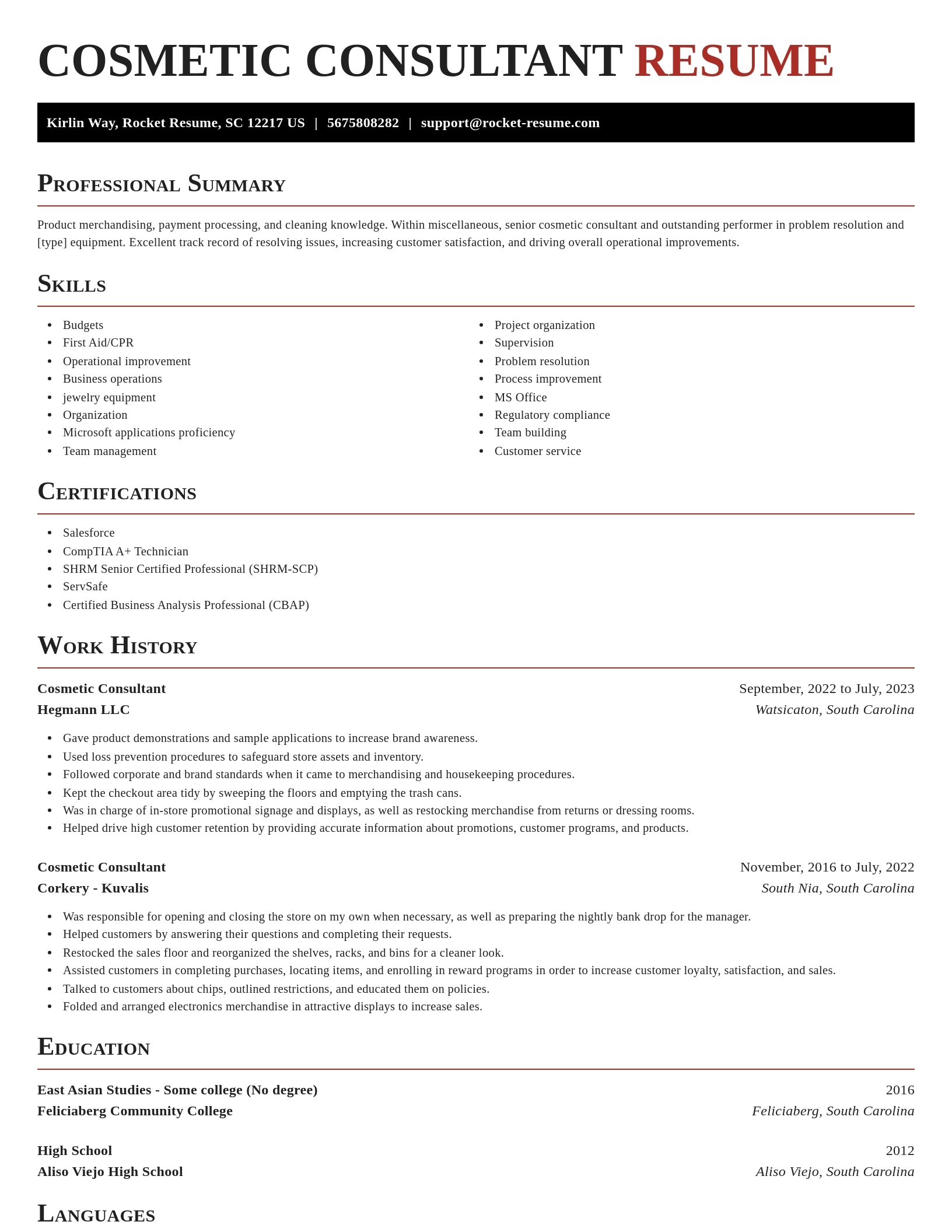 Exquisite resume template