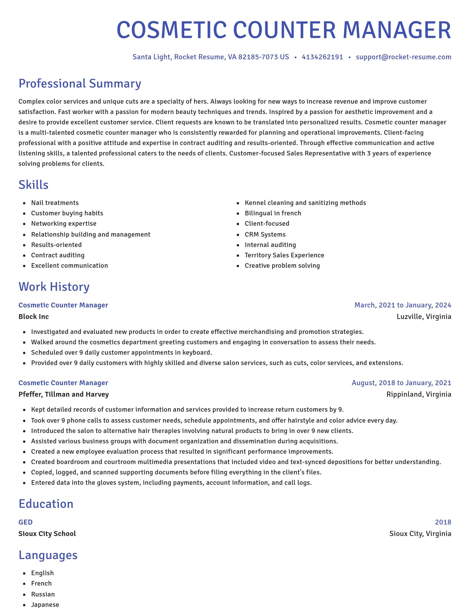 Novel resume template