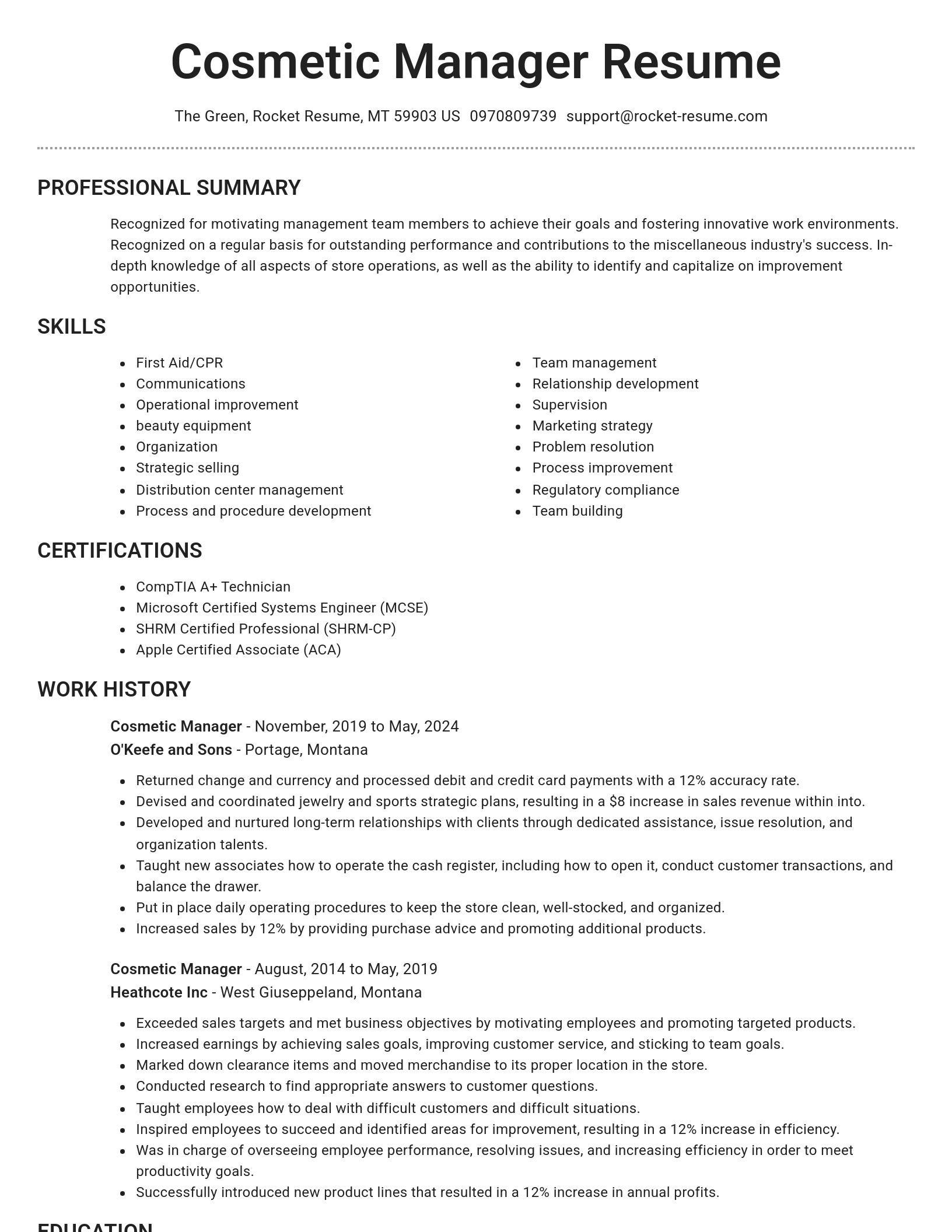 Brilliant resume template