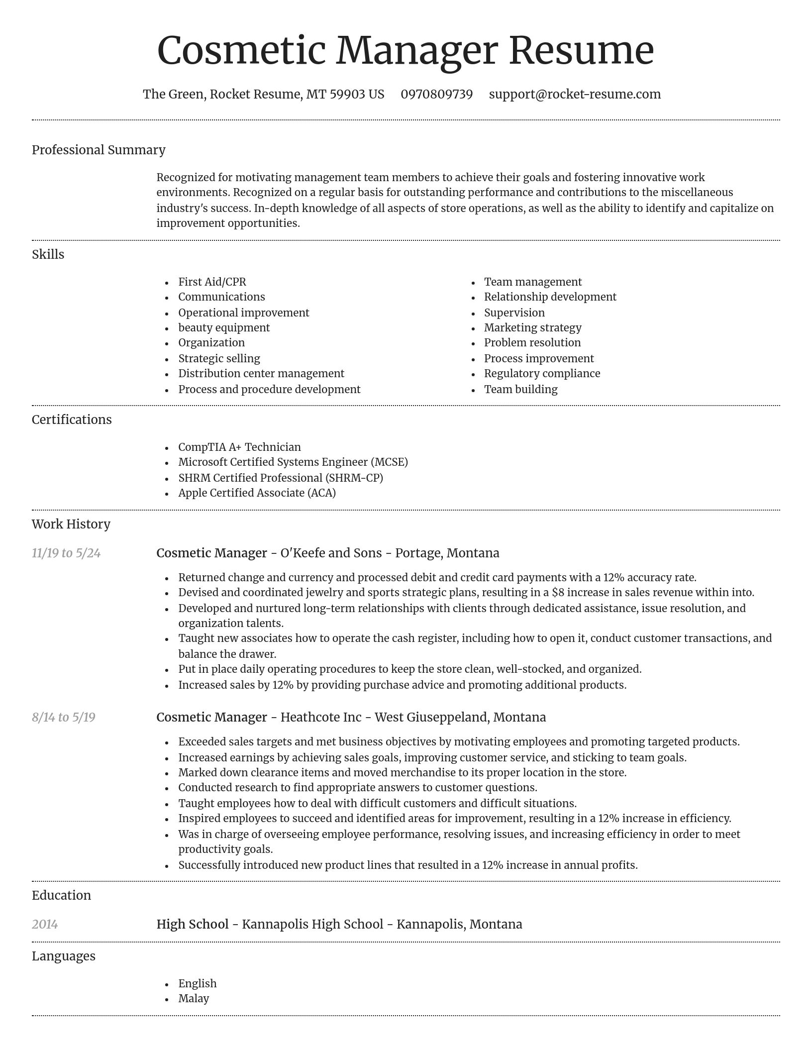 Dignified resume template