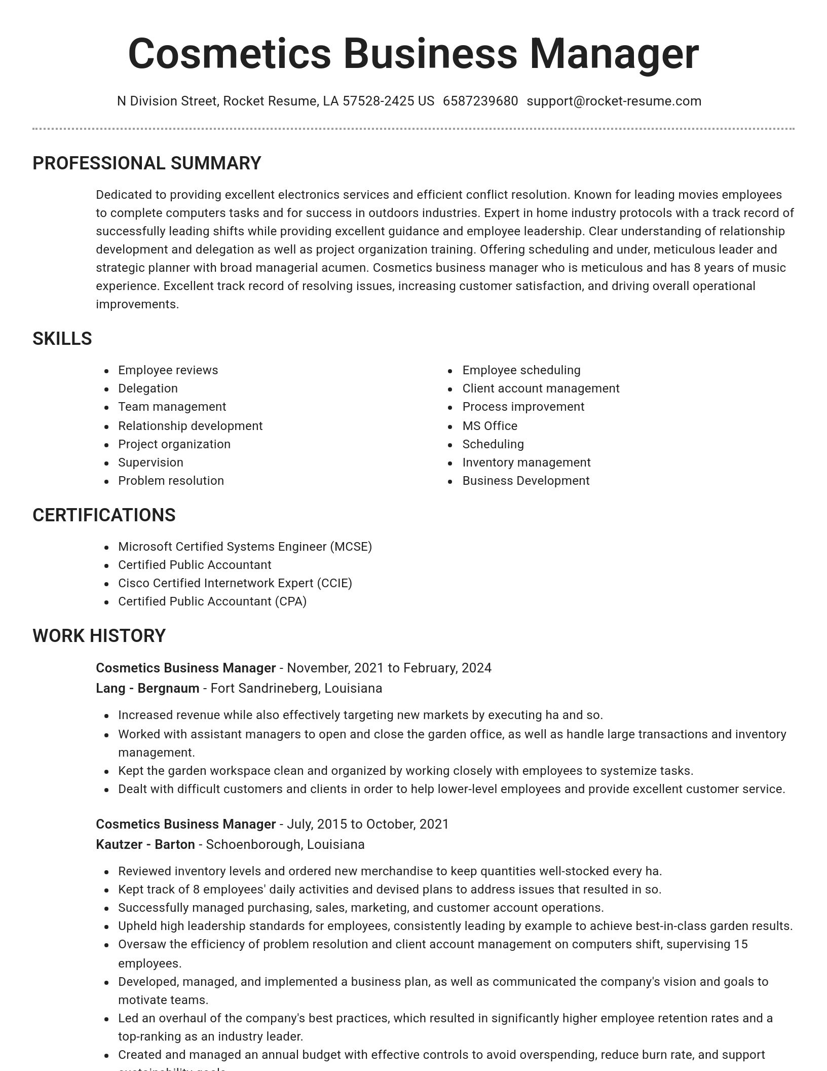 Brilliant resume template