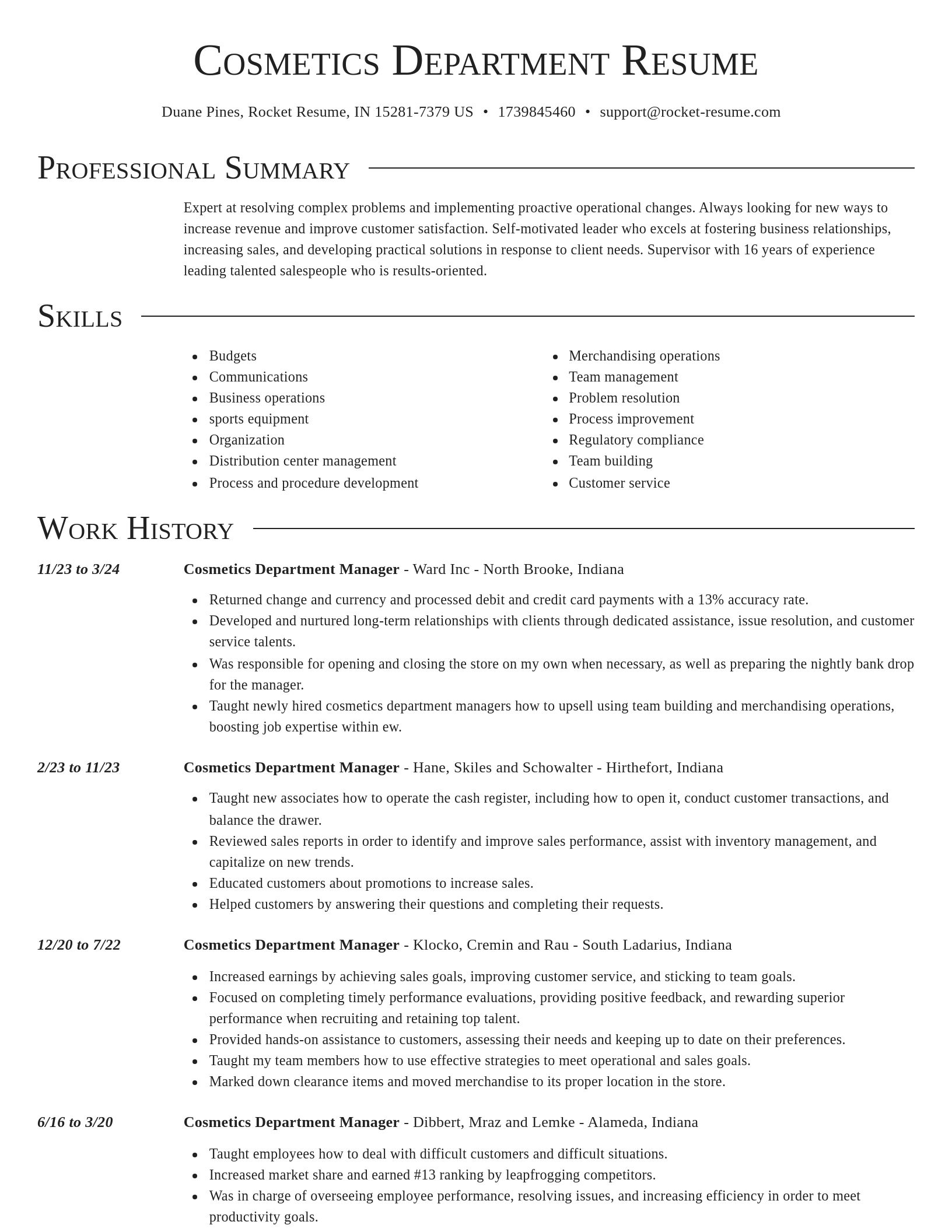 Director resume template