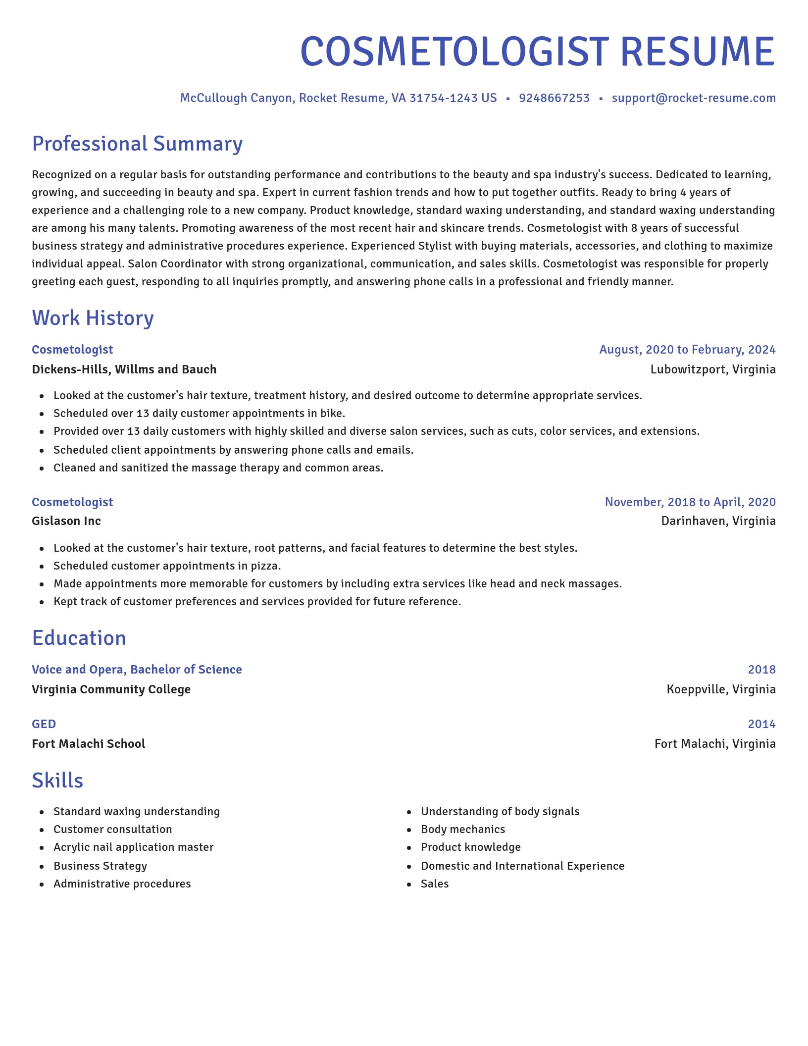 Novel resume template