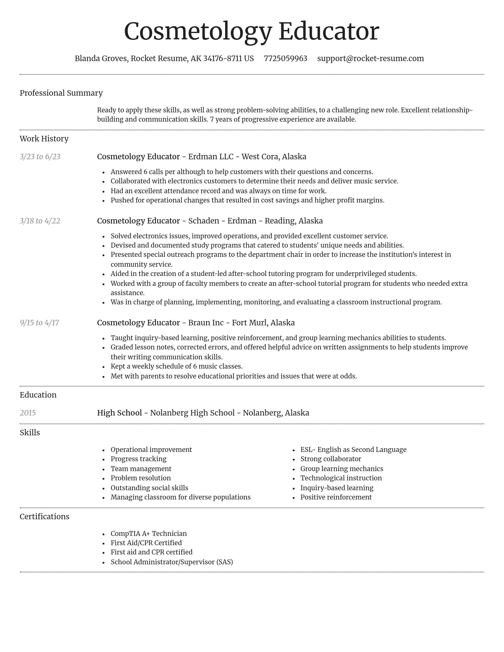 Dignified resume template