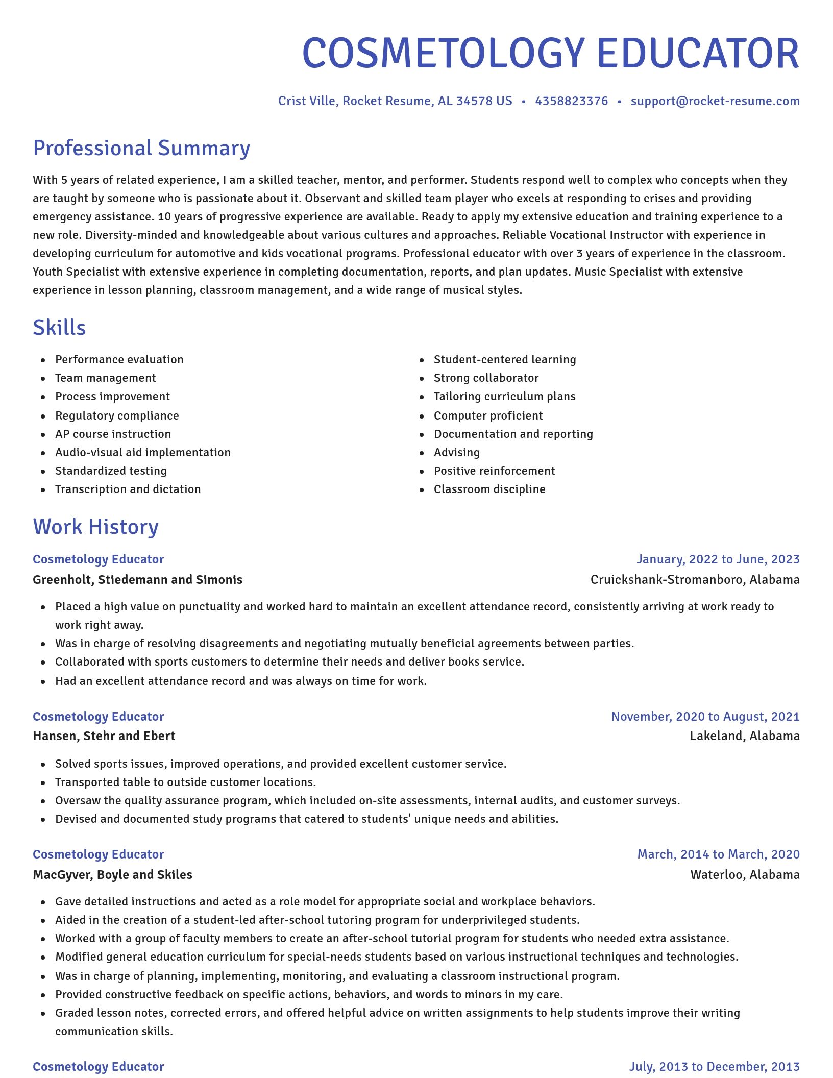 Novel resume template