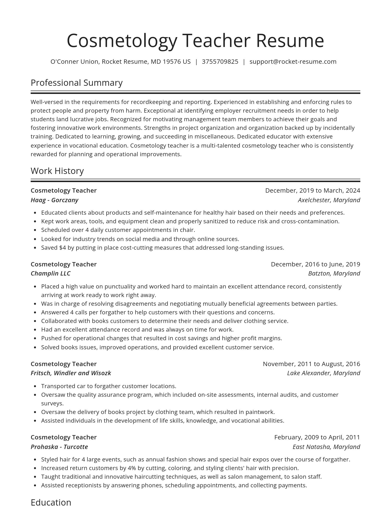Spotlight resume template