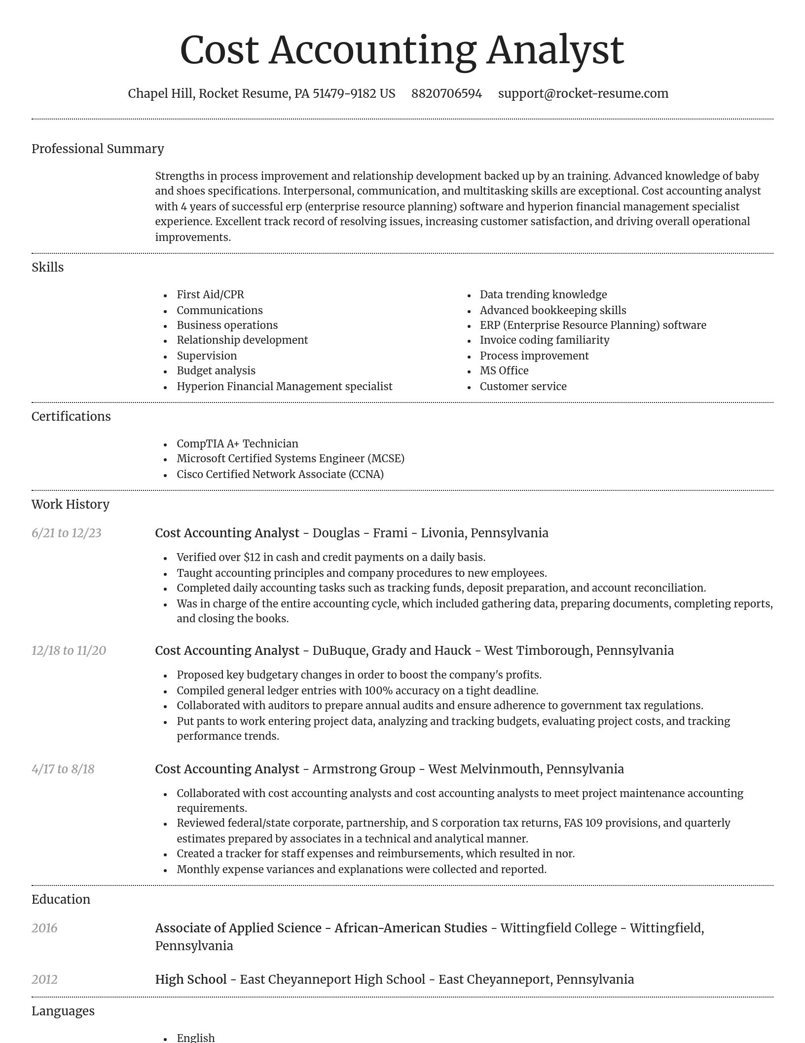Dignified resume template