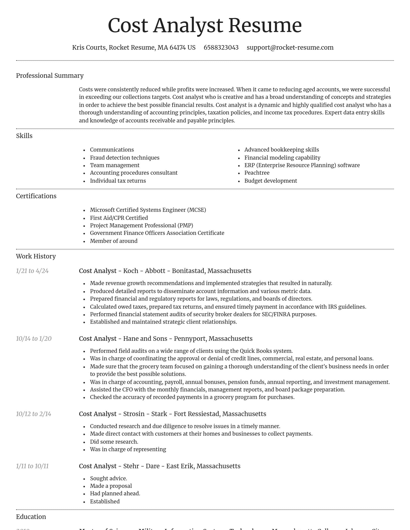 Dignified resume template