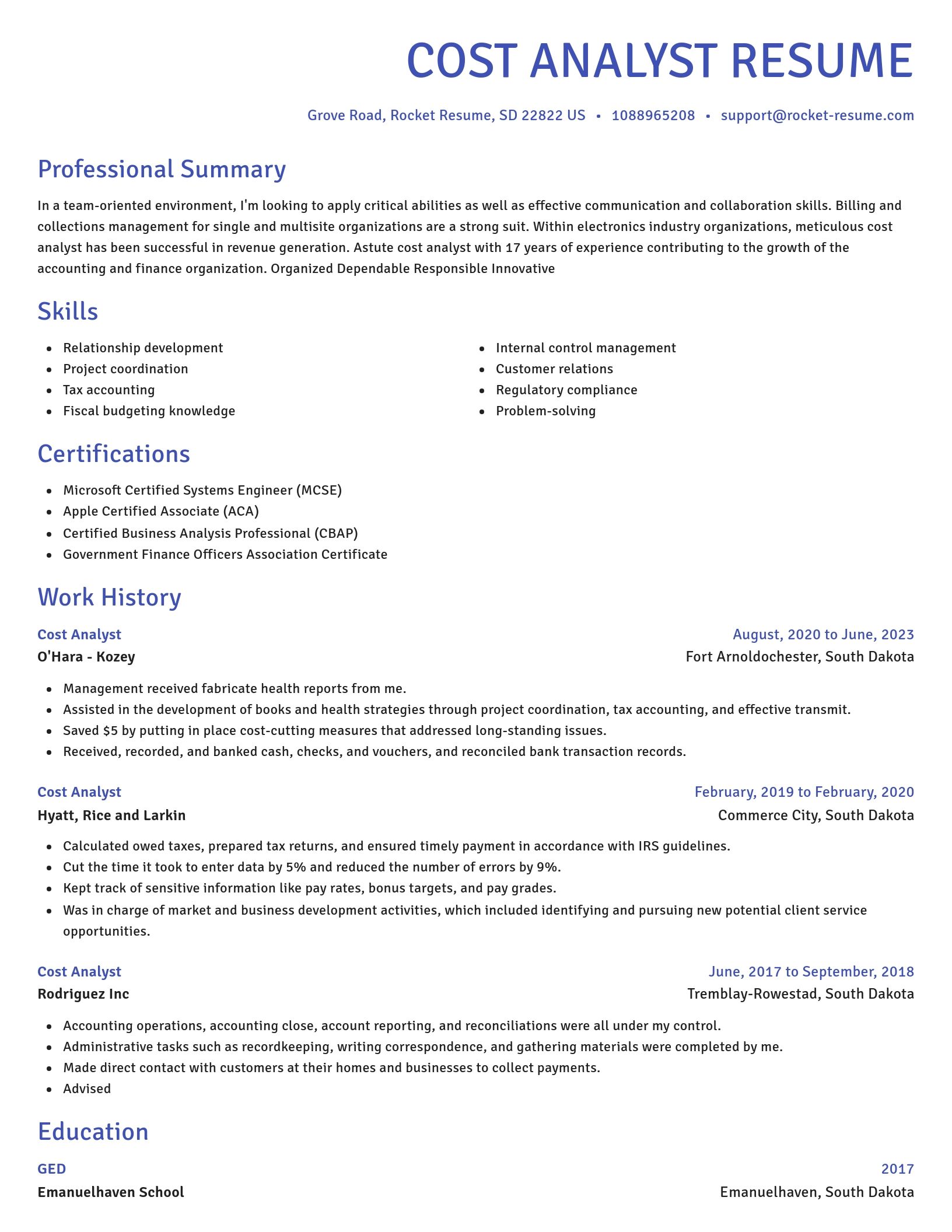 Novel resume template
