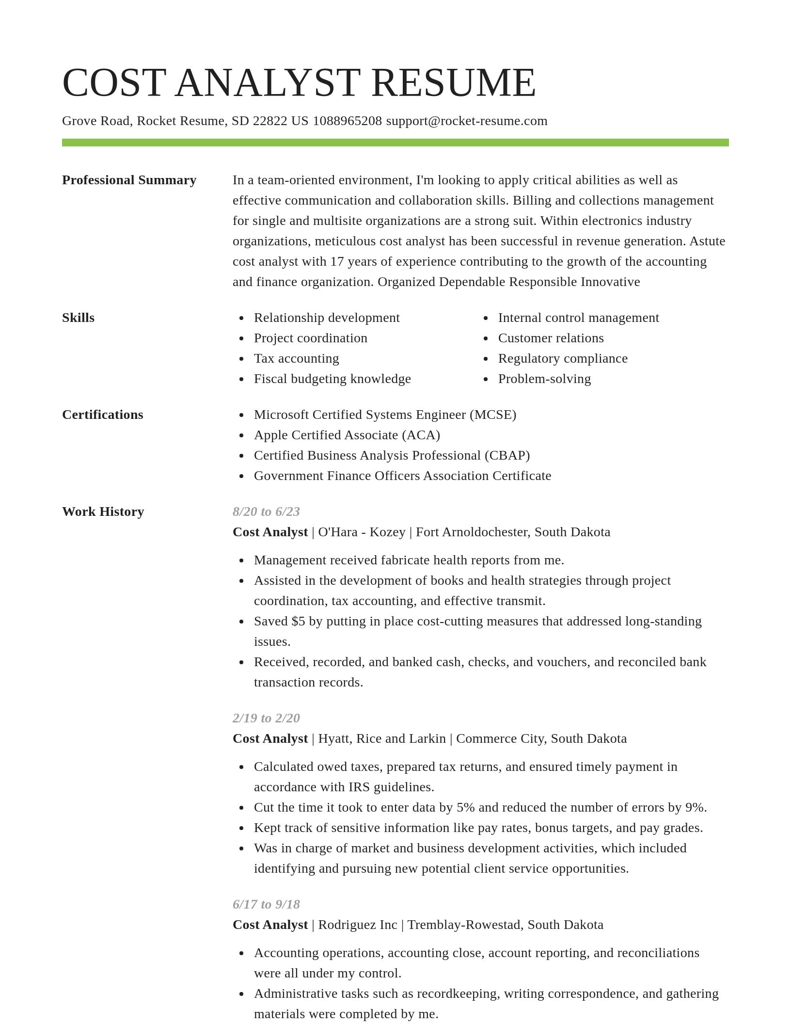 Smart resume template