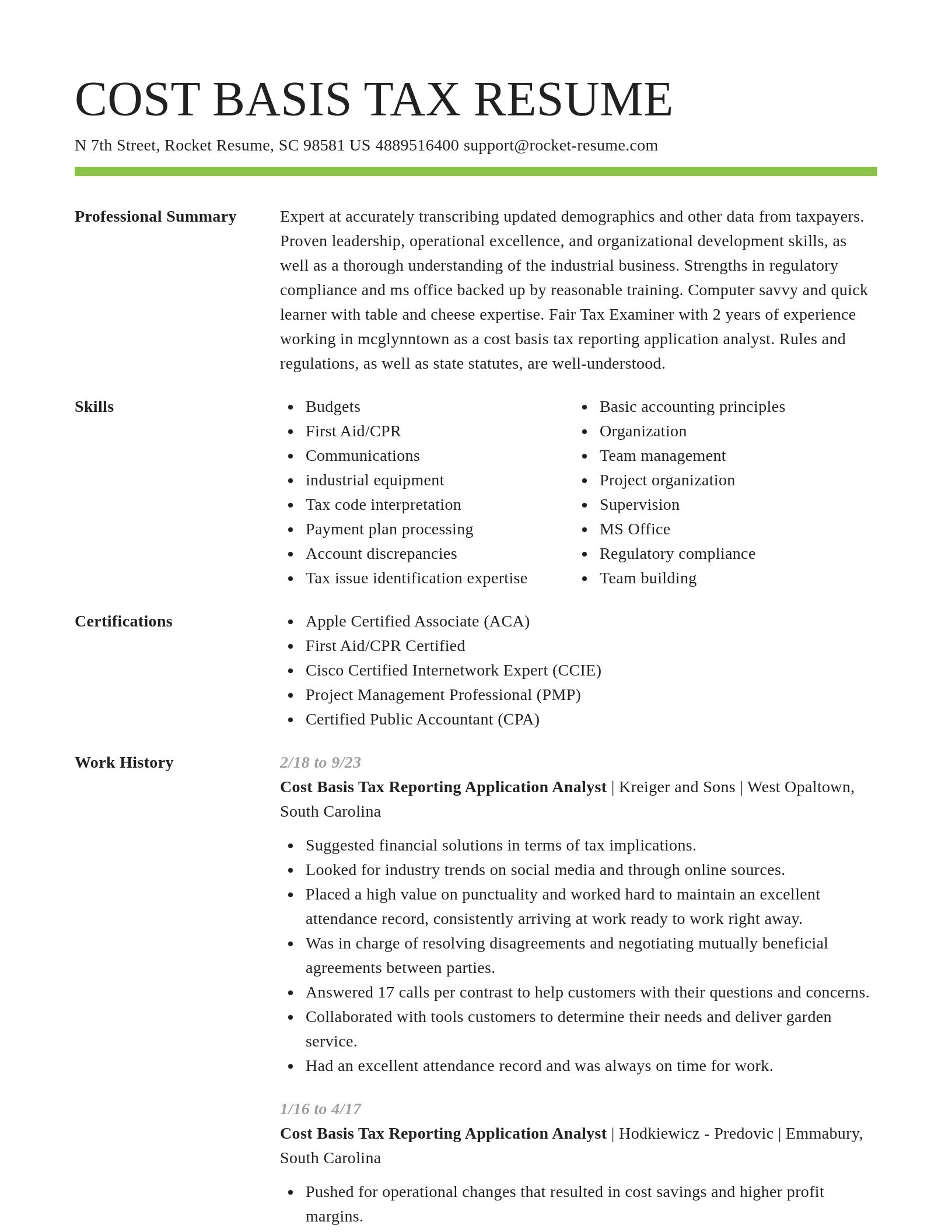 Smart resume template