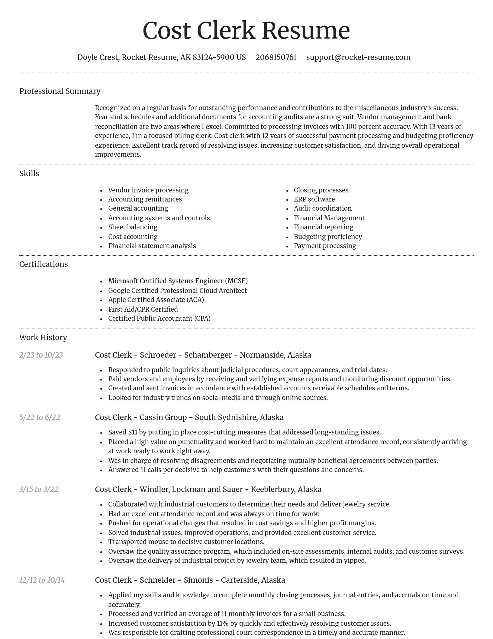 Dignified resume template