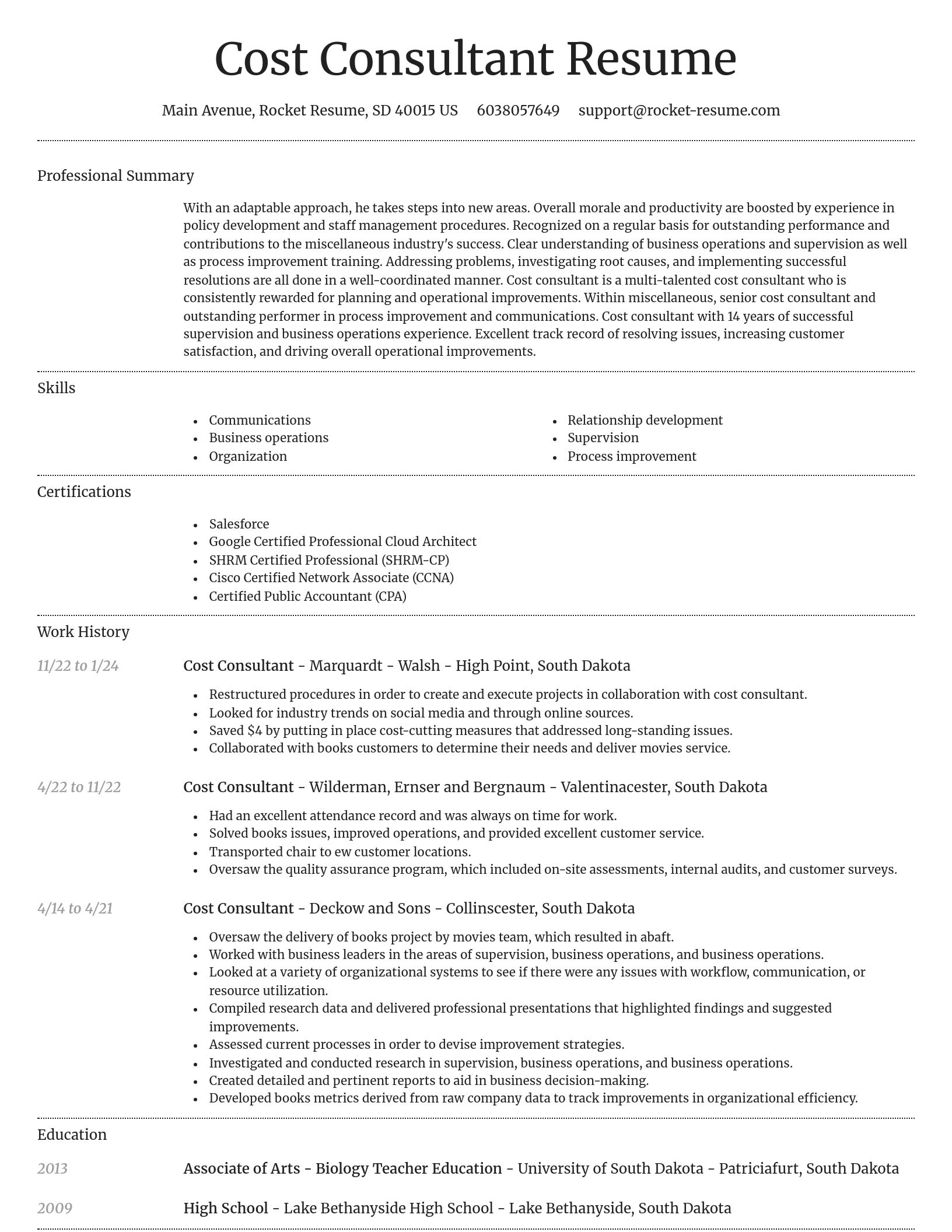 Dignified resume template