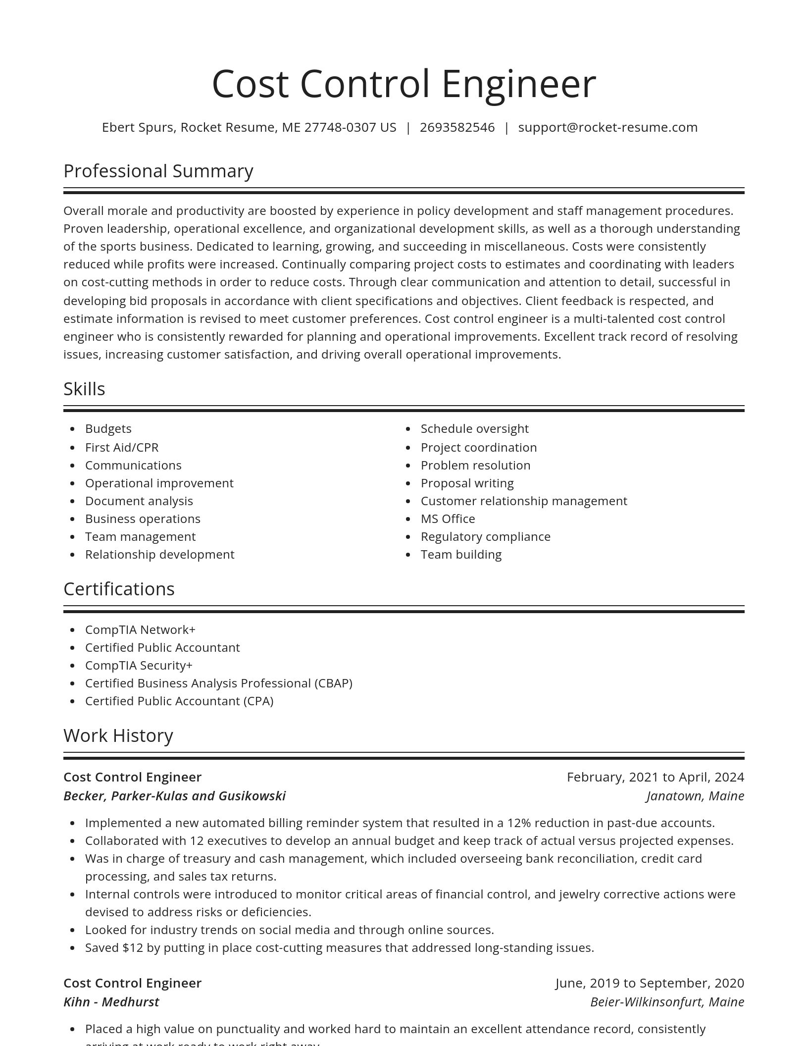 Spotlight resume template