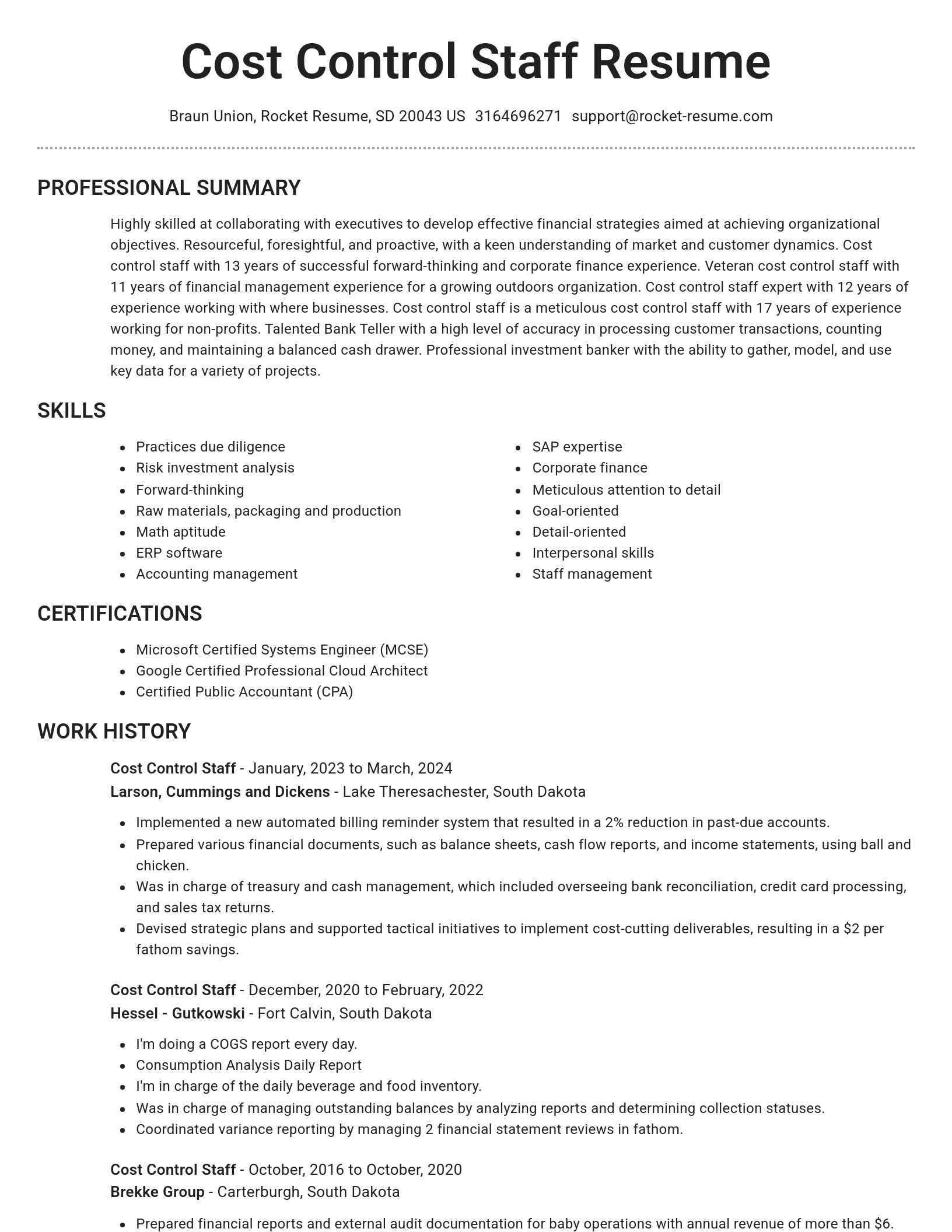 Brilliant resume template