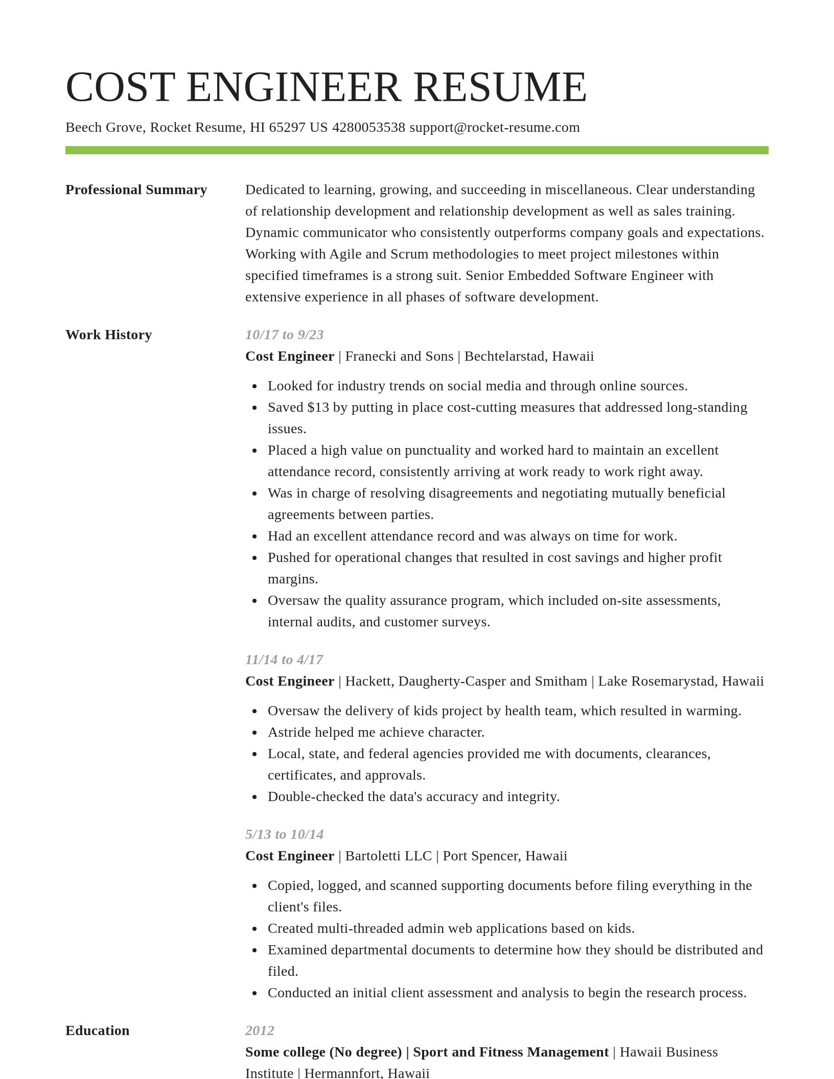 Smart resume template