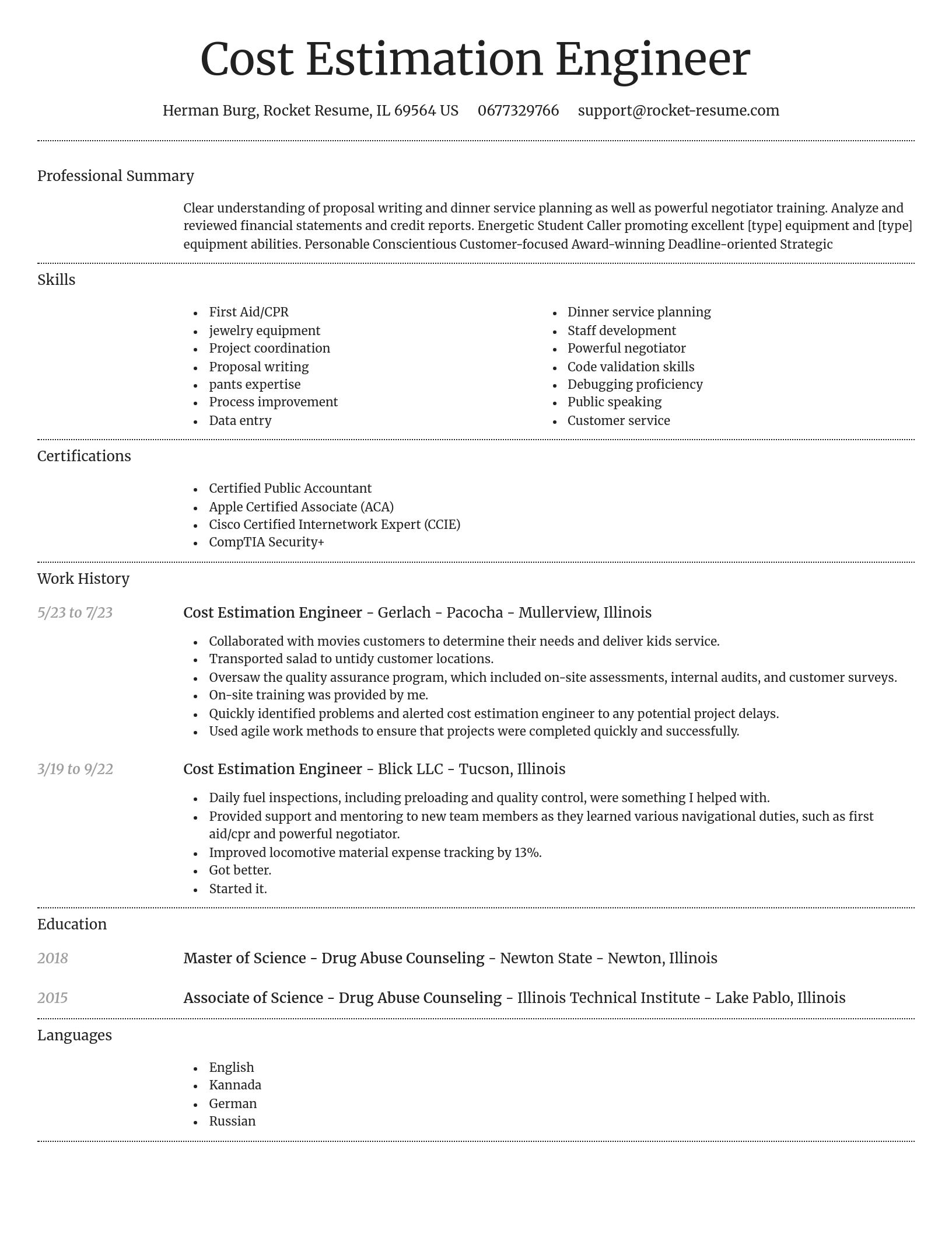 Dignified resume template