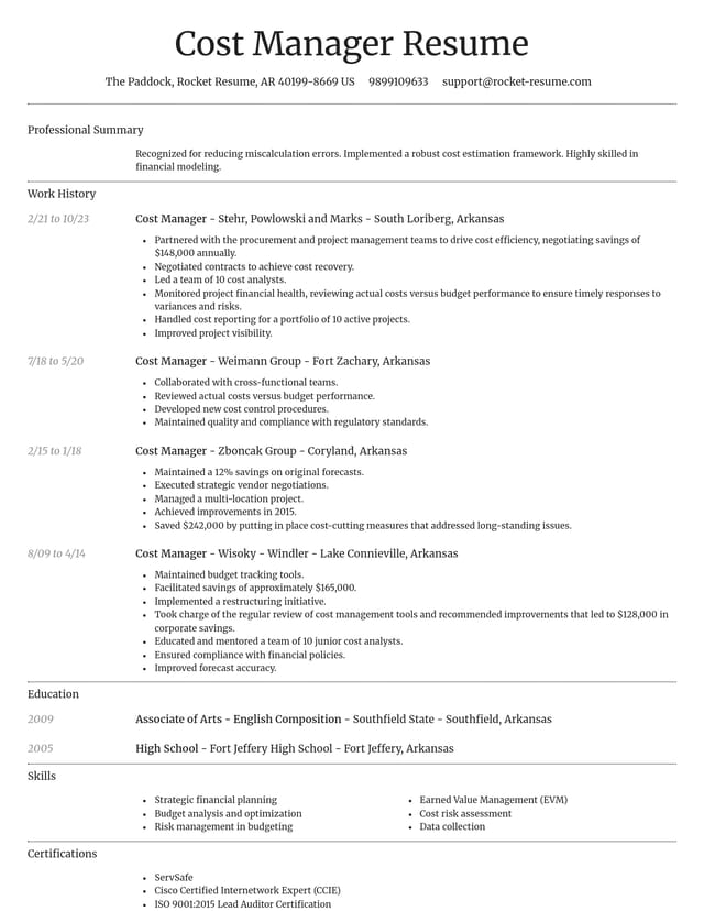 Dignified resume template