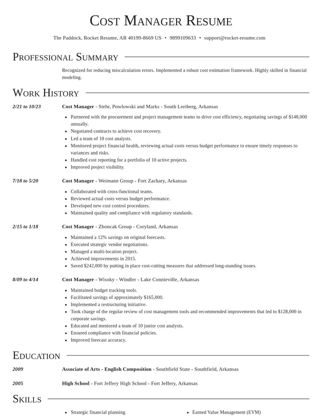 Director resume template