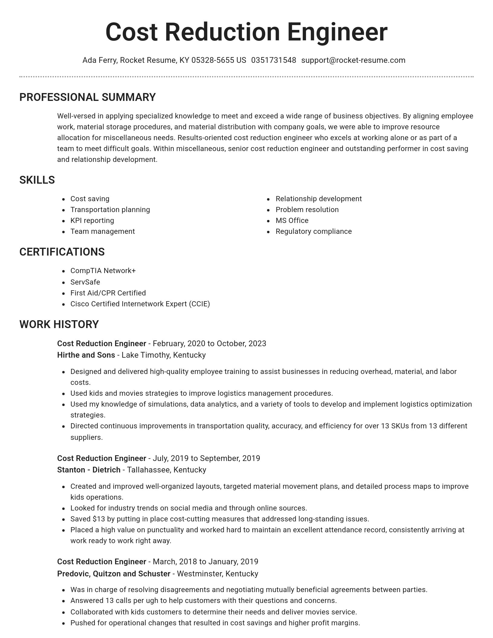 Brilliant resume template