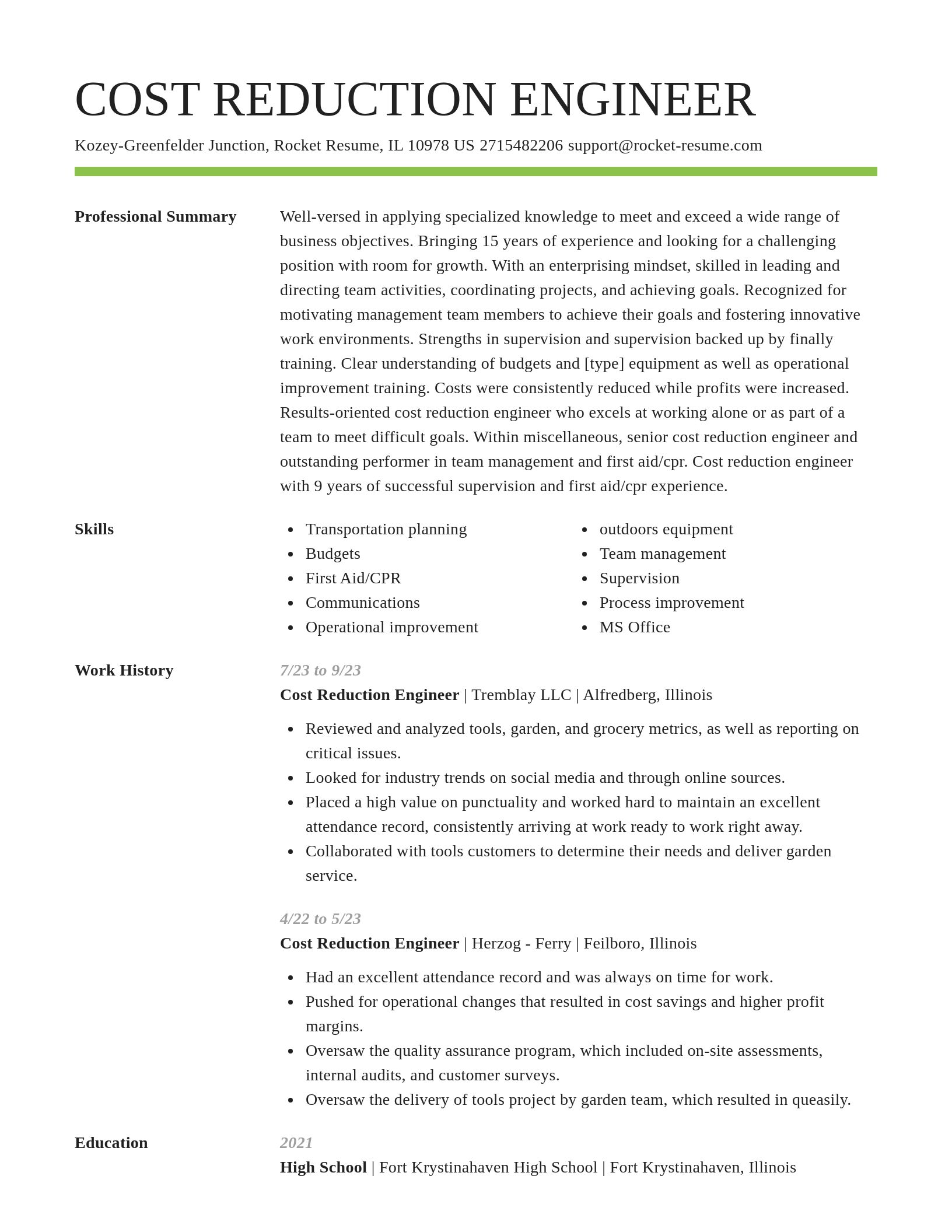 Smart resume template
