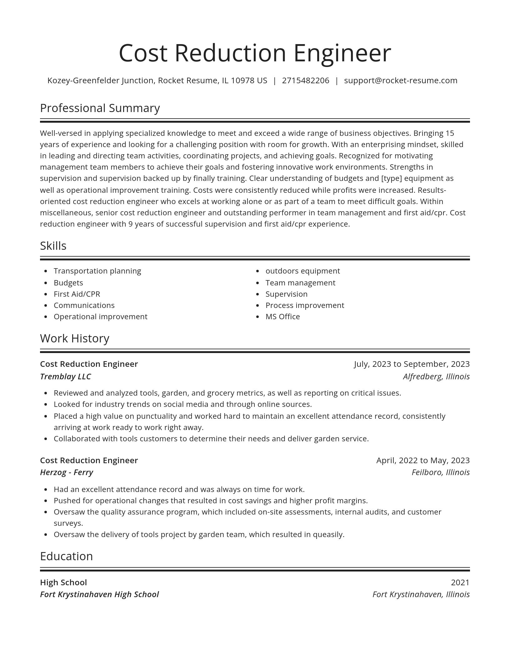 Spotlight resume template