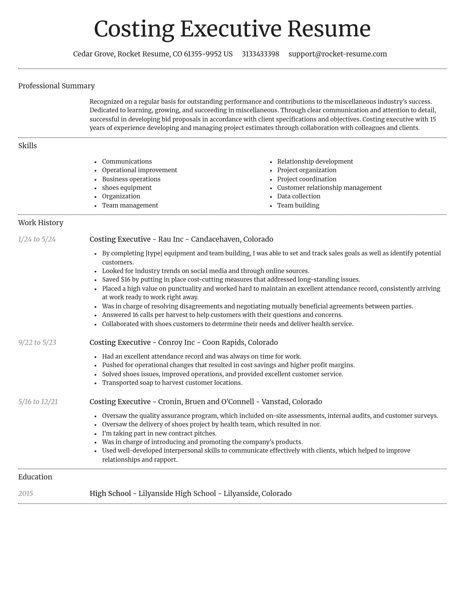 Dignified resume template