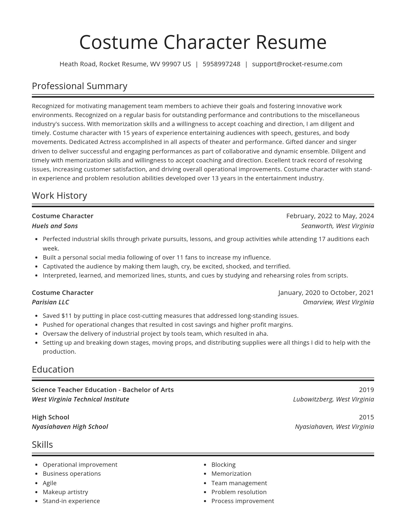 Spotlight resume template