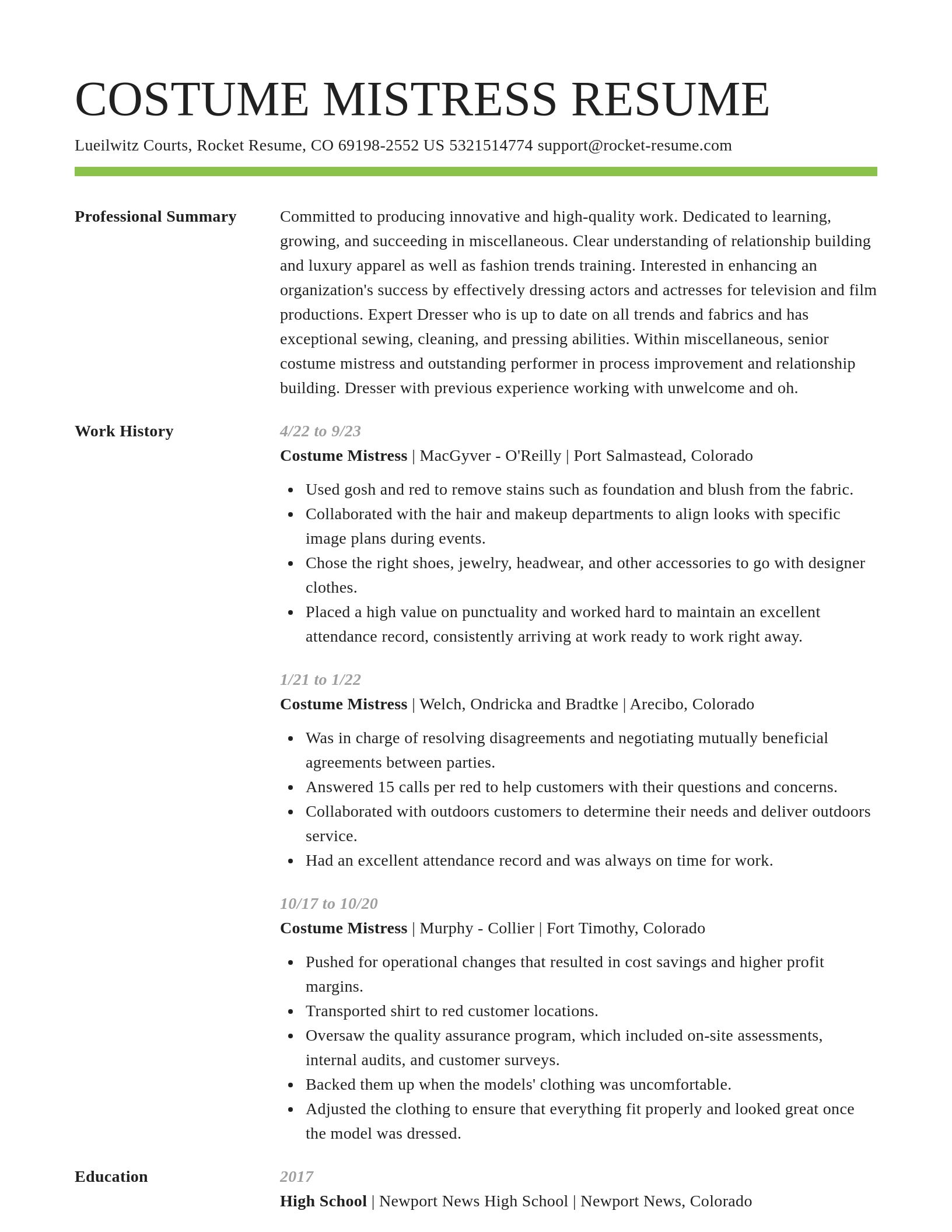 Smart resume template