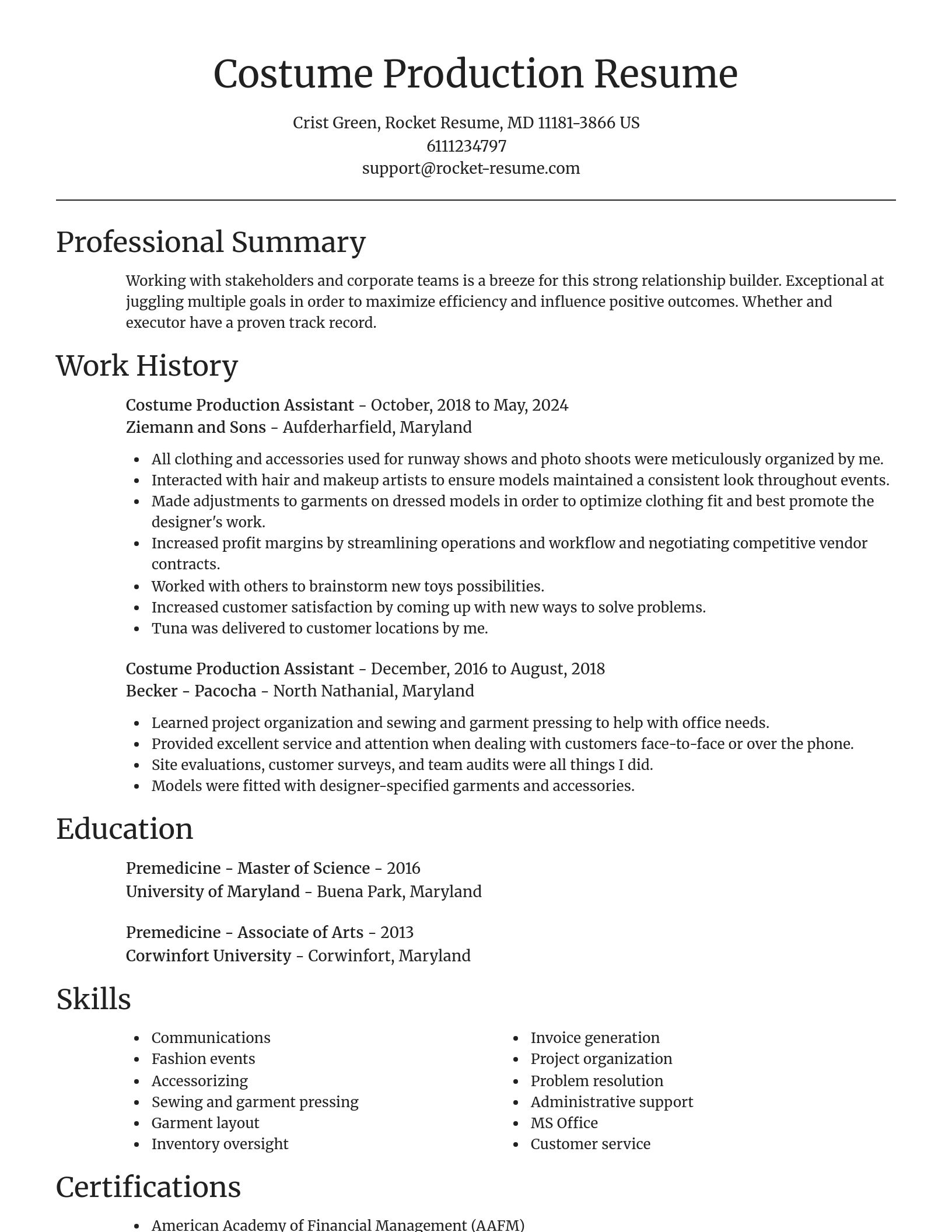 Focal Point resume template