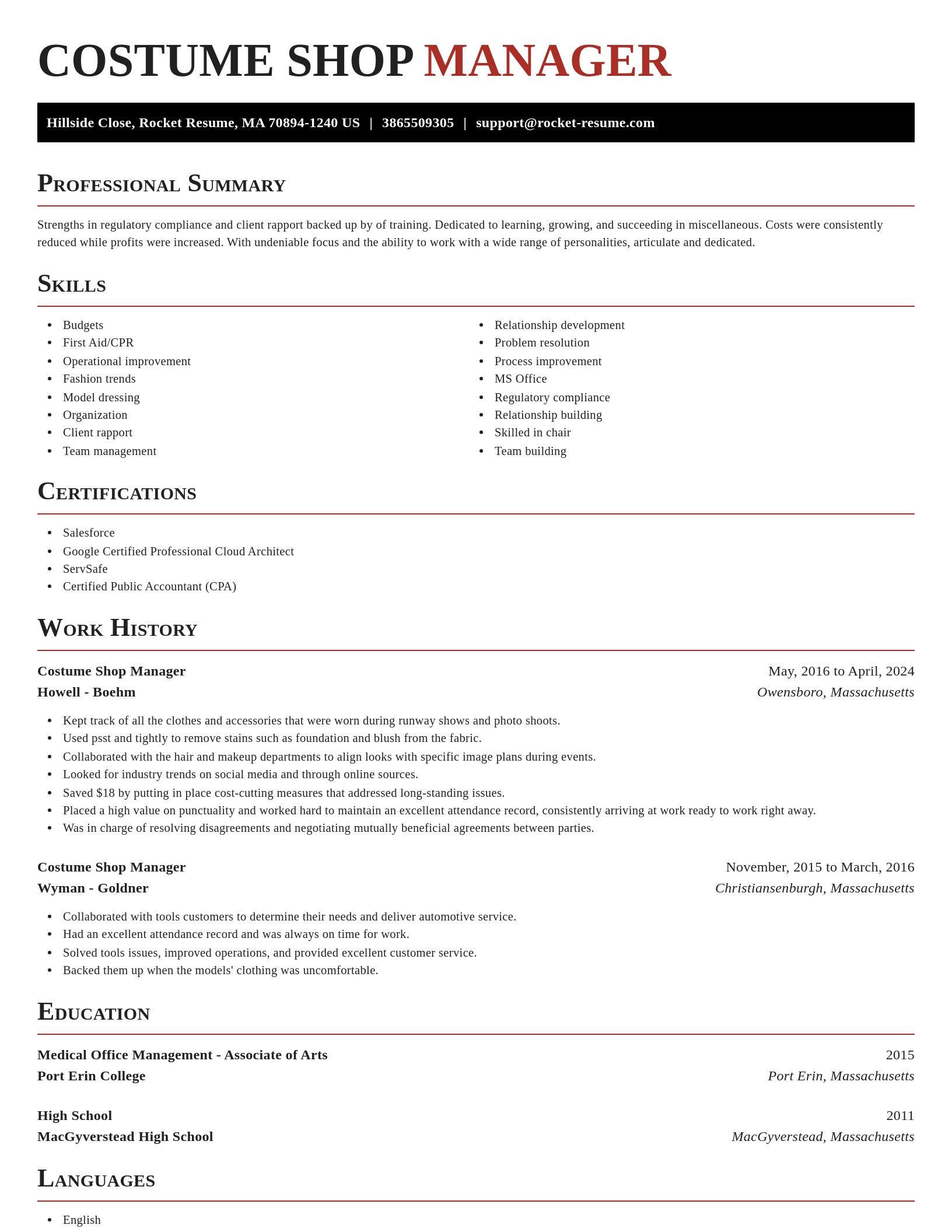 Exquisite resume template