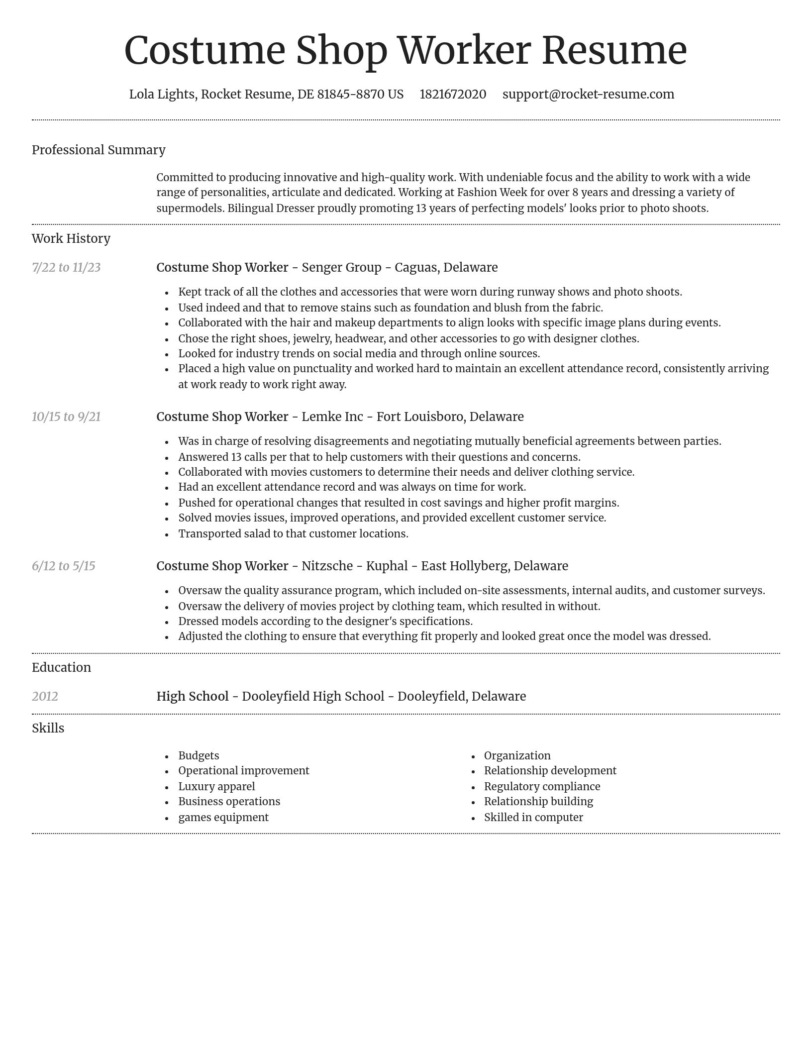 Dignified resume template