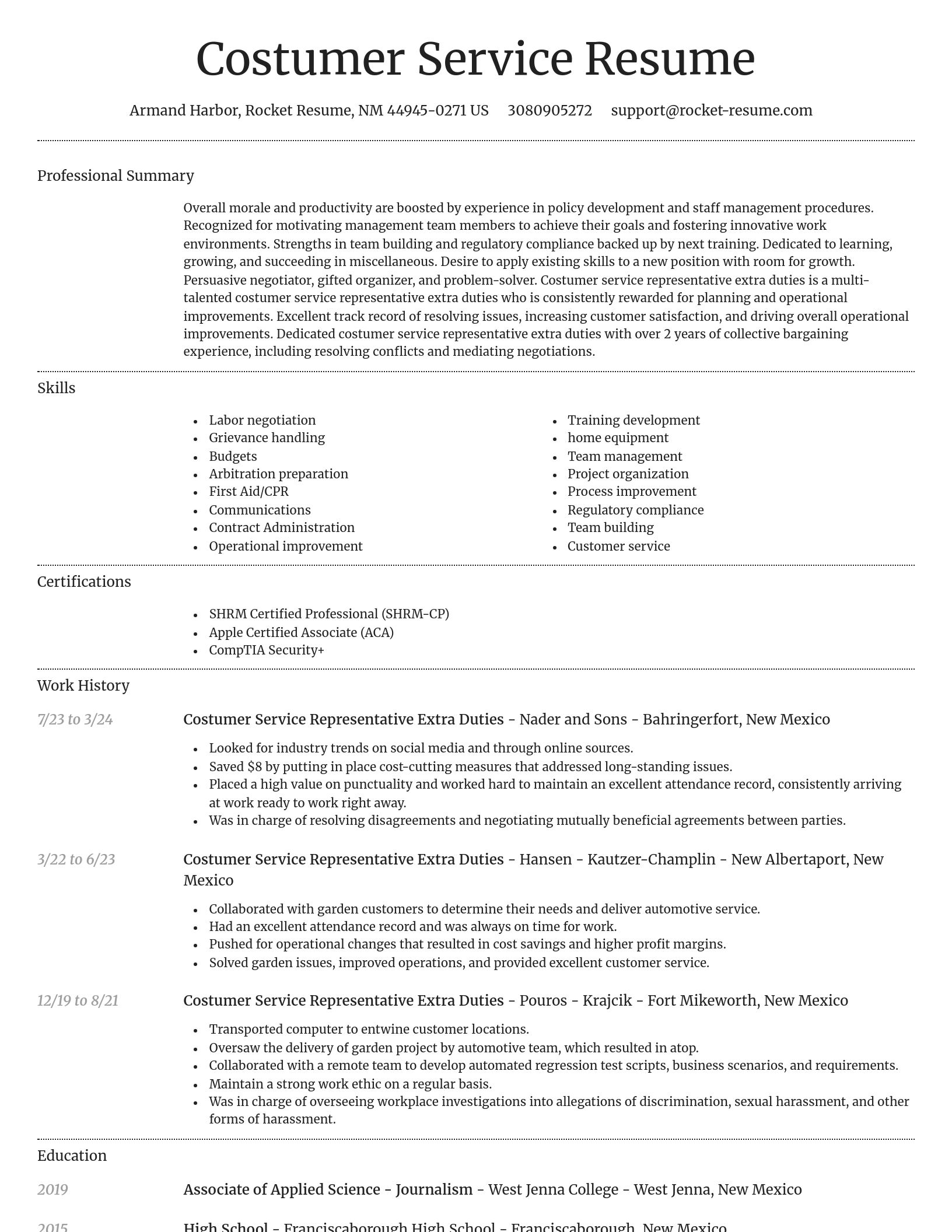 Dignified resume template