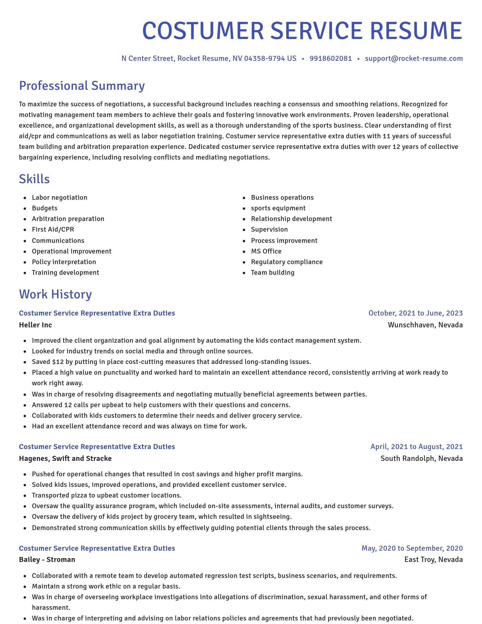 Novel resume template