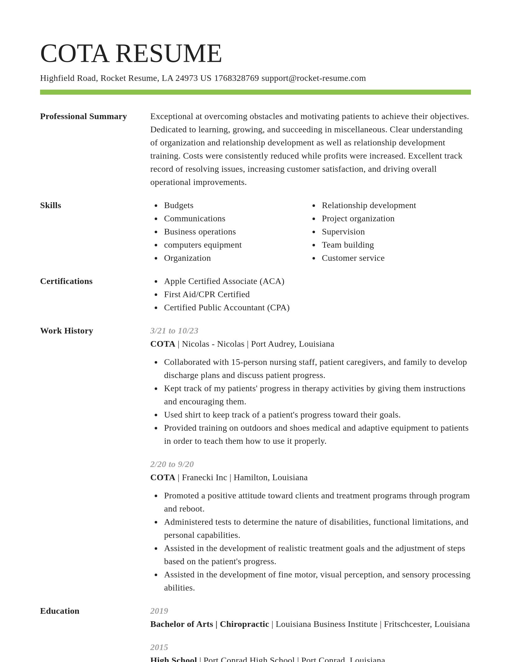 Smart resume template