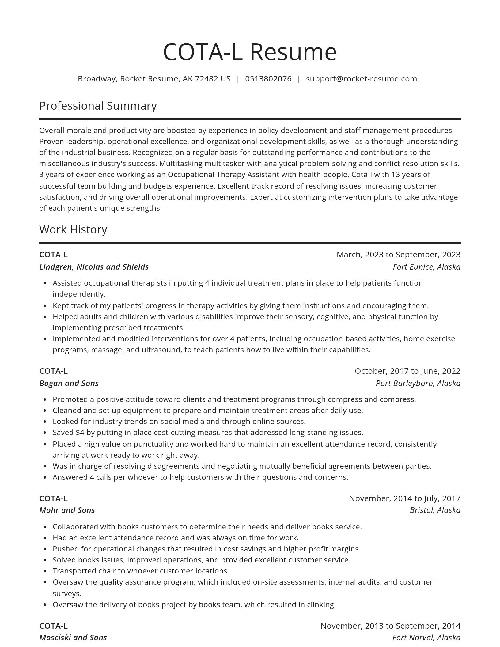 Spotlight resume template