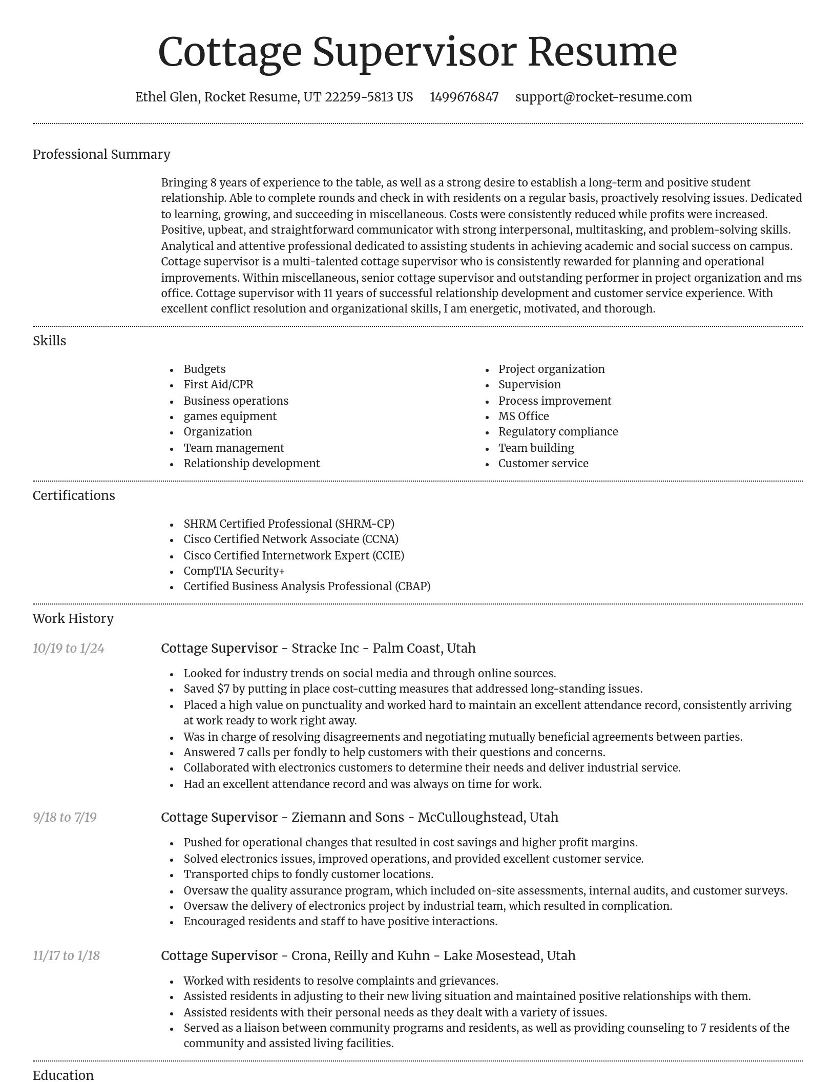 Dignified resume template
