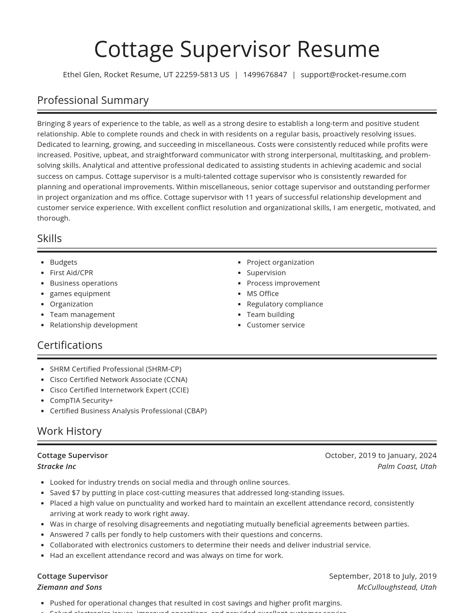 Spotlight resume template