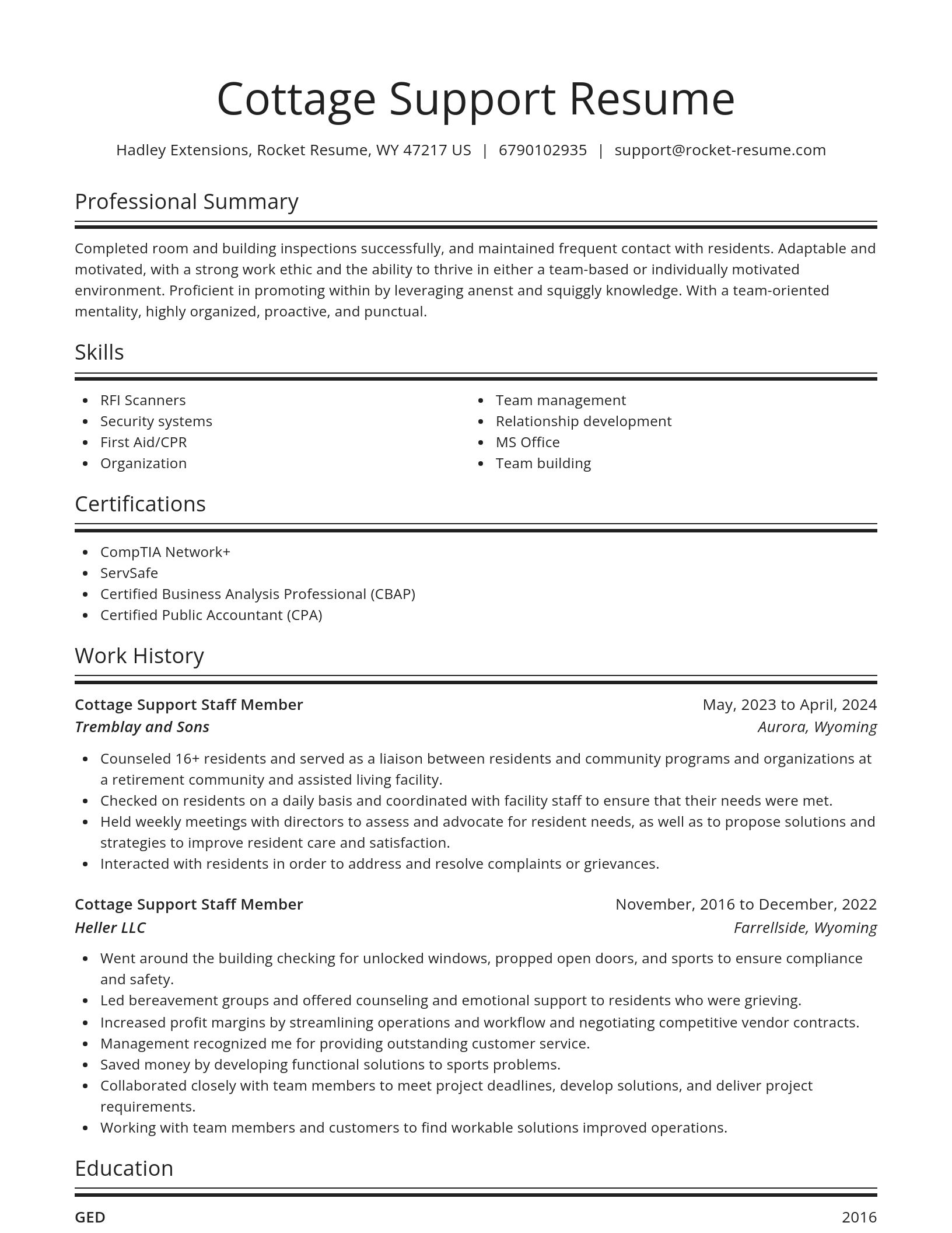 Spotlight resume template