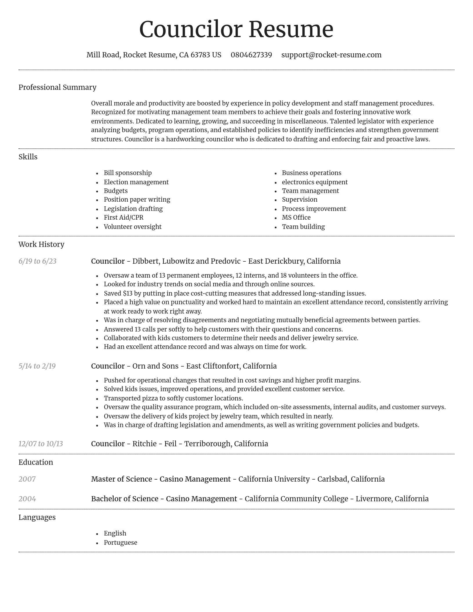 Dignified resume template