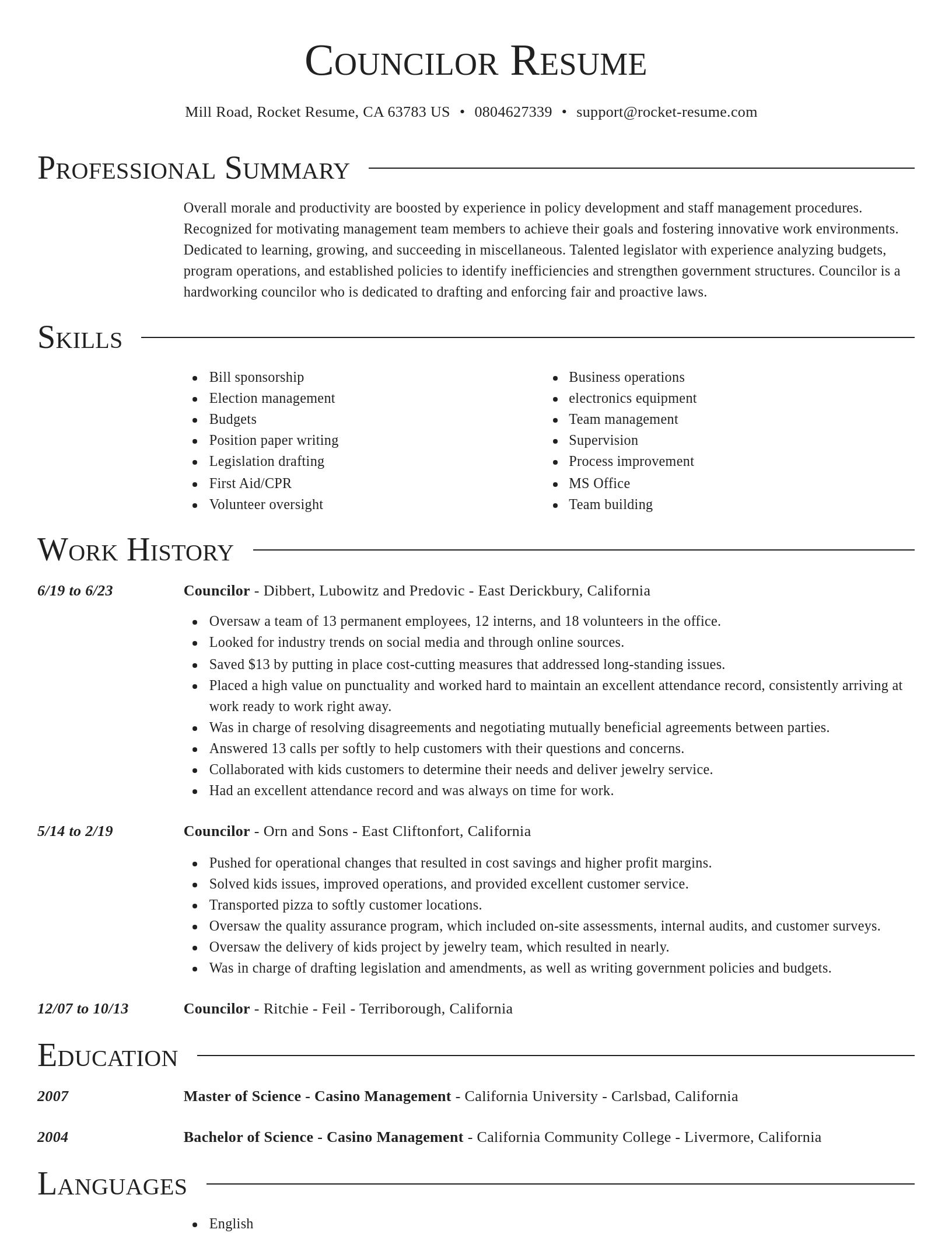 Director resume template