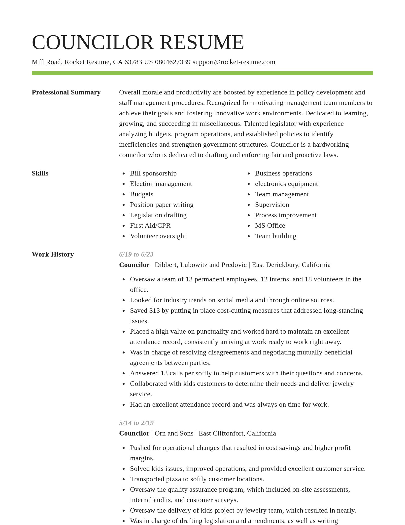 Smart resume template