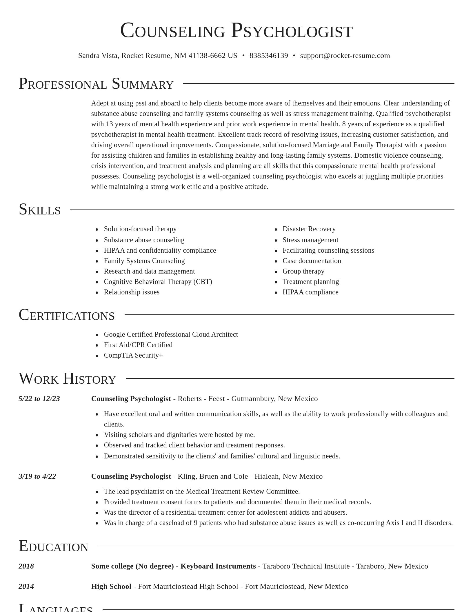 Director resume template